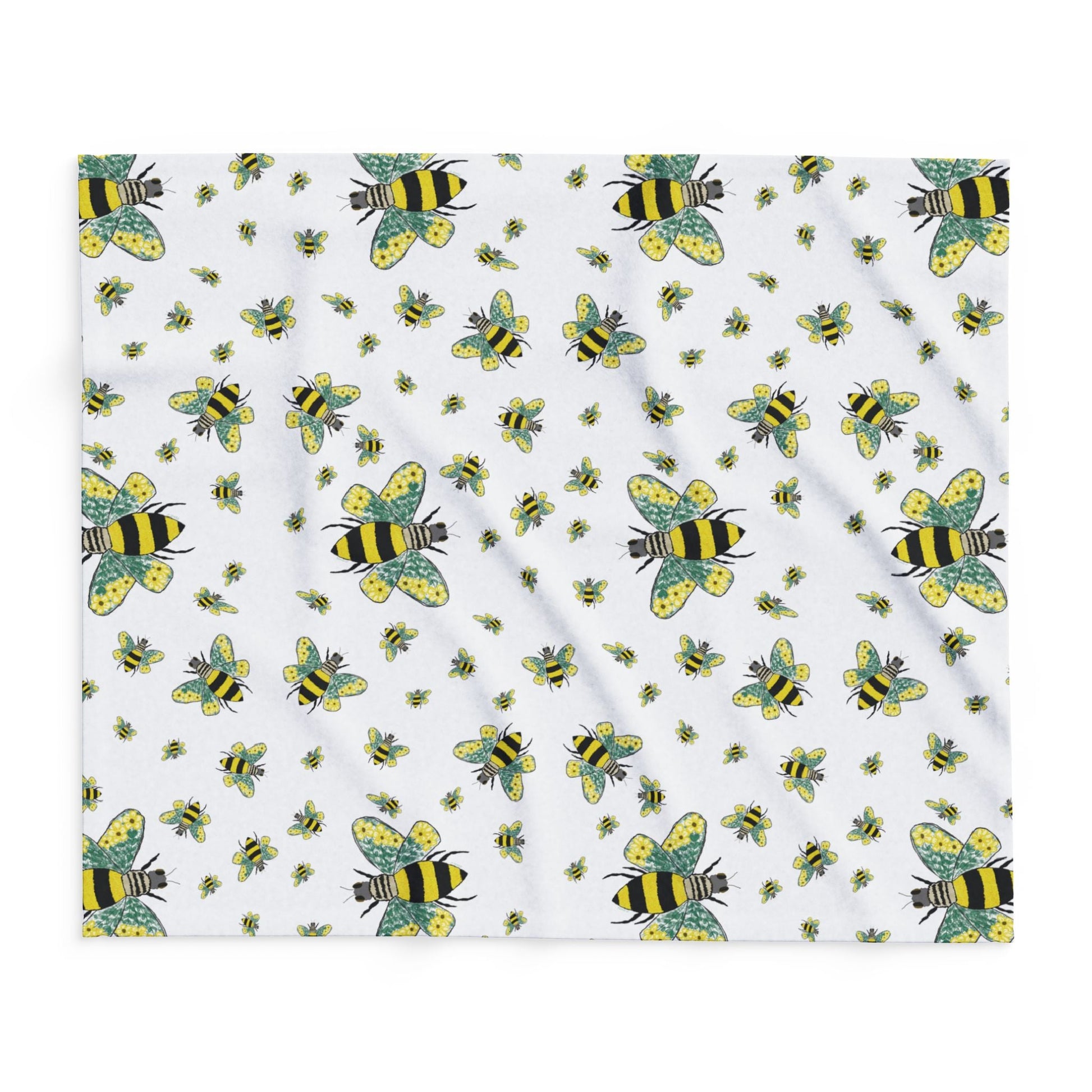 Bee - Themed Arctic Fleece Blankets - Blue Cava