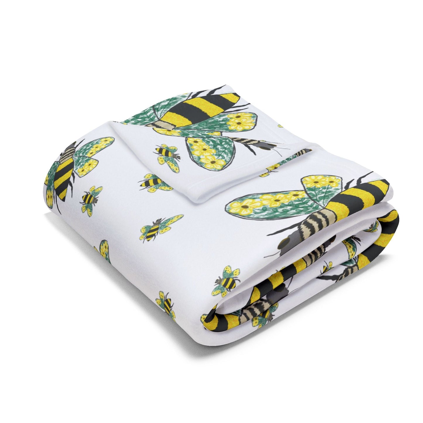 Bee - Themed Arctic Fleece Blankets - Blue Cava