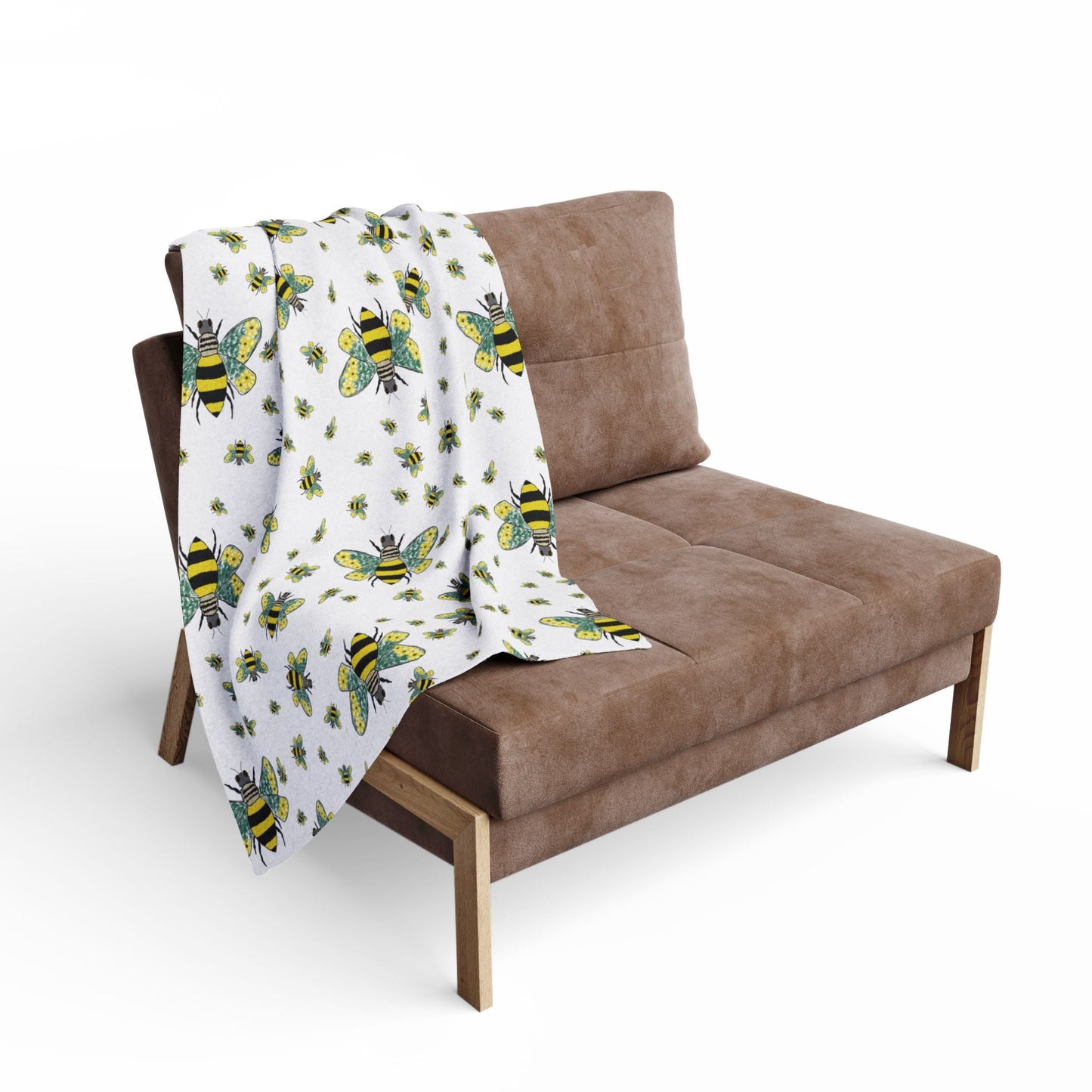 Bee - Themed Arctic Fleece Blankets - Blue Cava