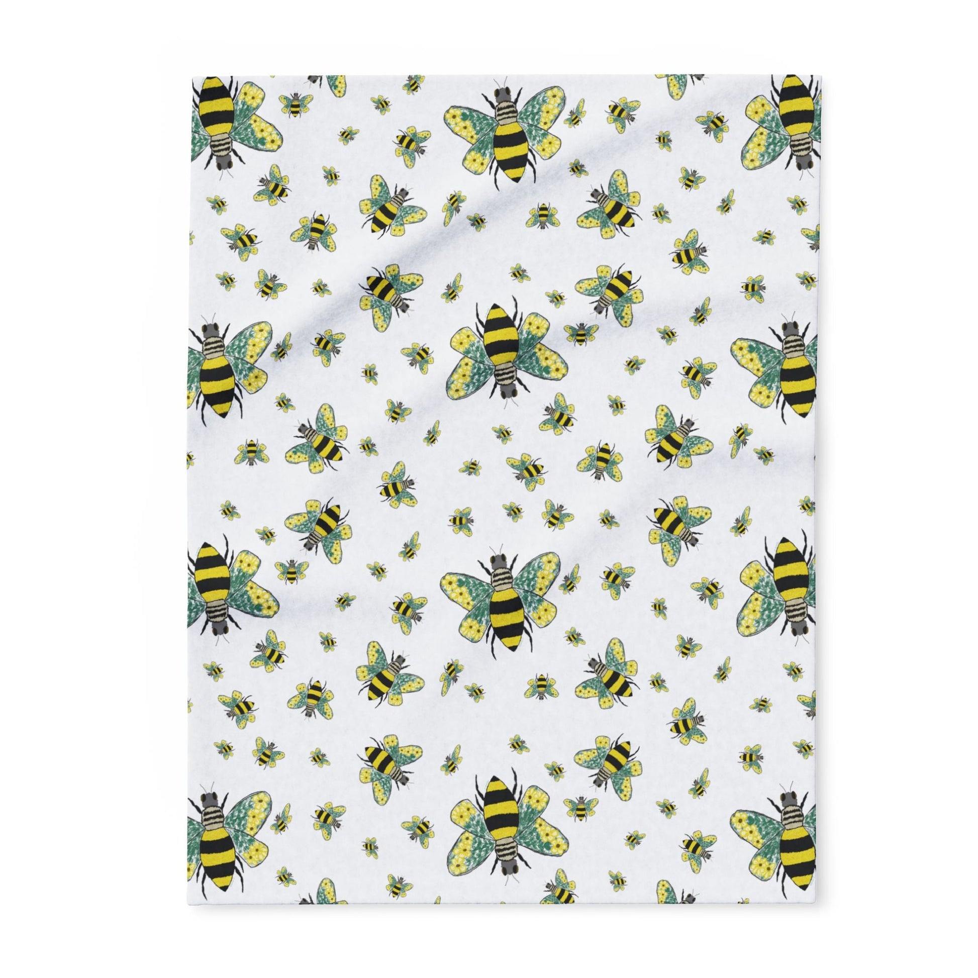 Bee - Themed Arctic Fleece Blankets - Blue Cava