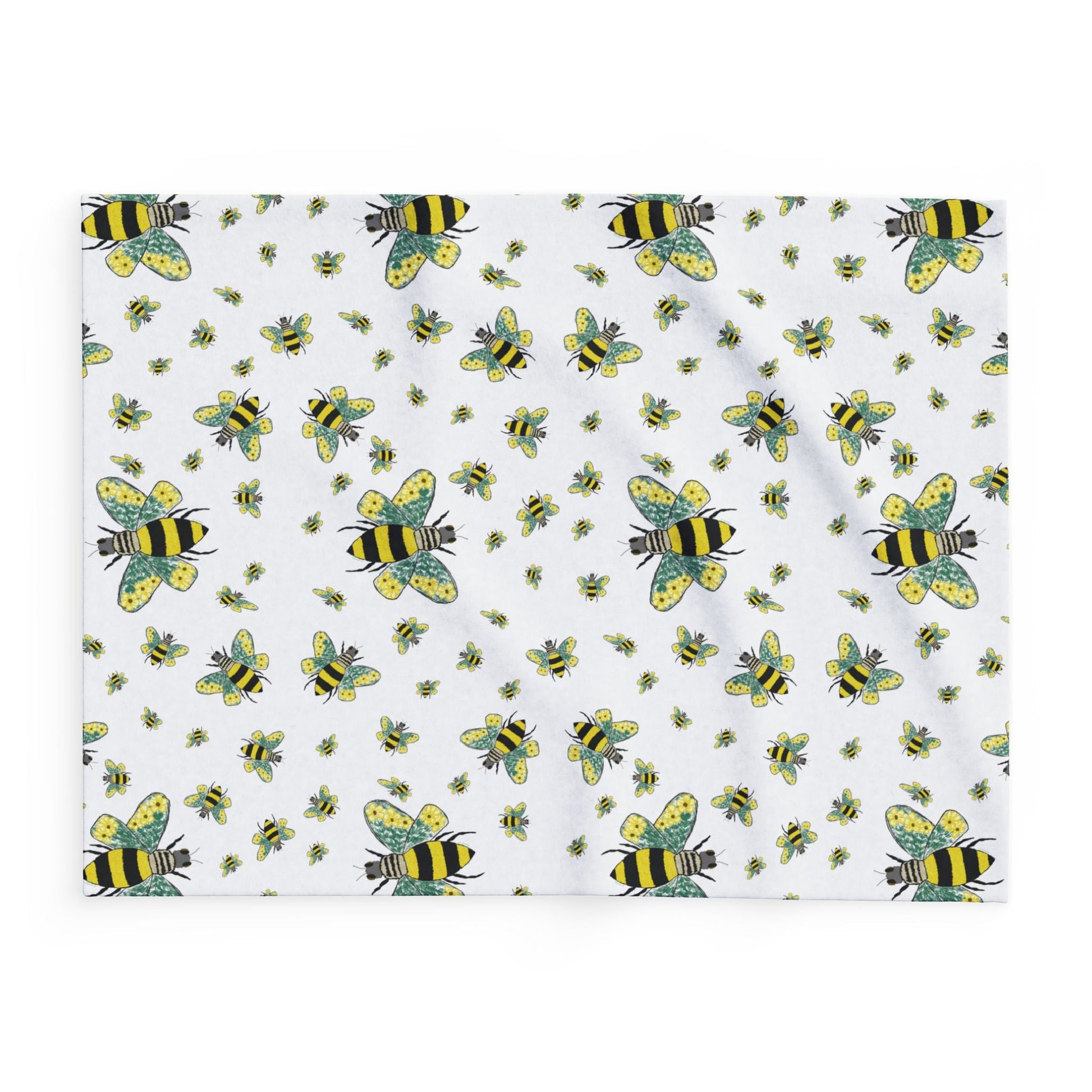 Bee - Themed Arctic Fleece Blankets - Blue Cava