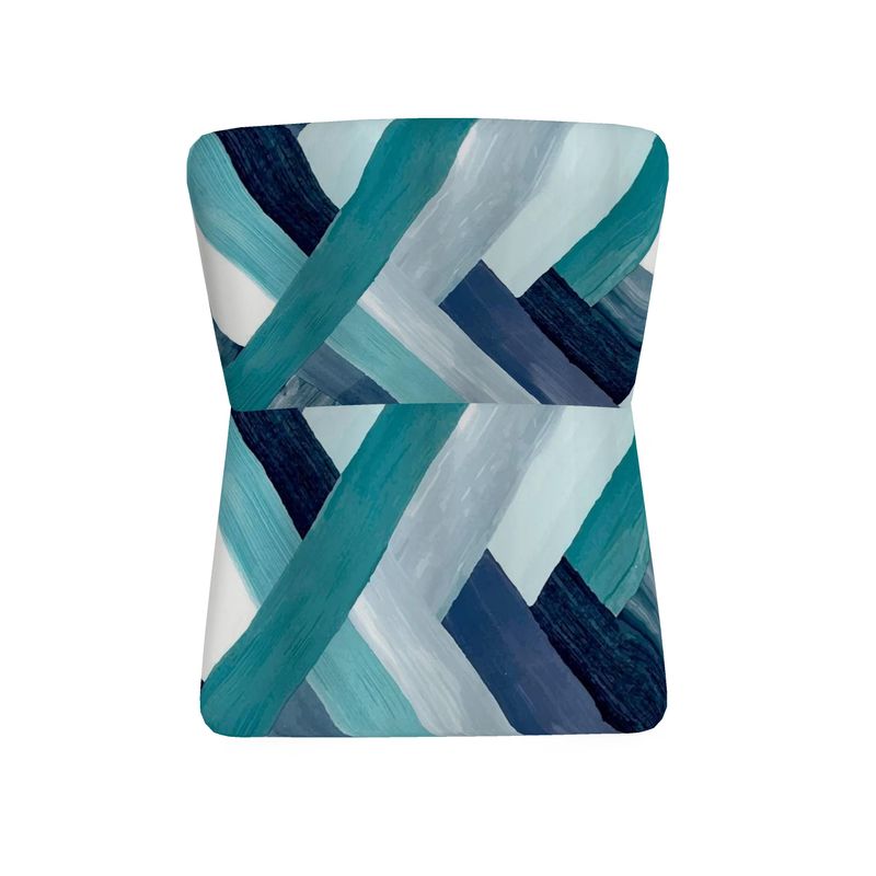 Blue And Green Striped Chair - Blue Cava