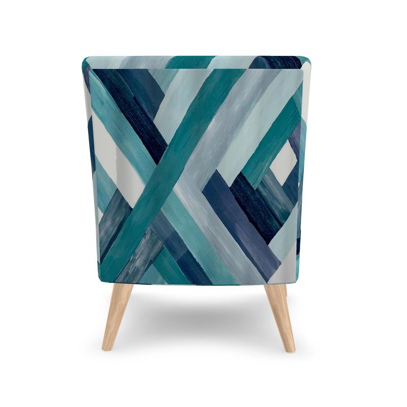 Blue And Green Striped Chair - Blue Cava