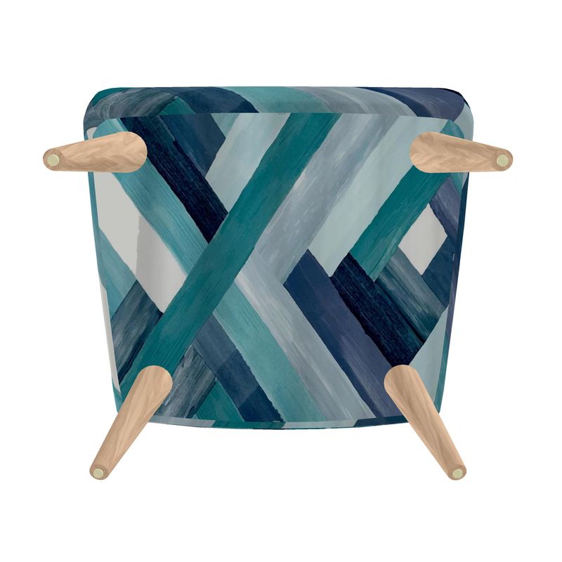 Blue And Green Striped Chair - Blue Cava