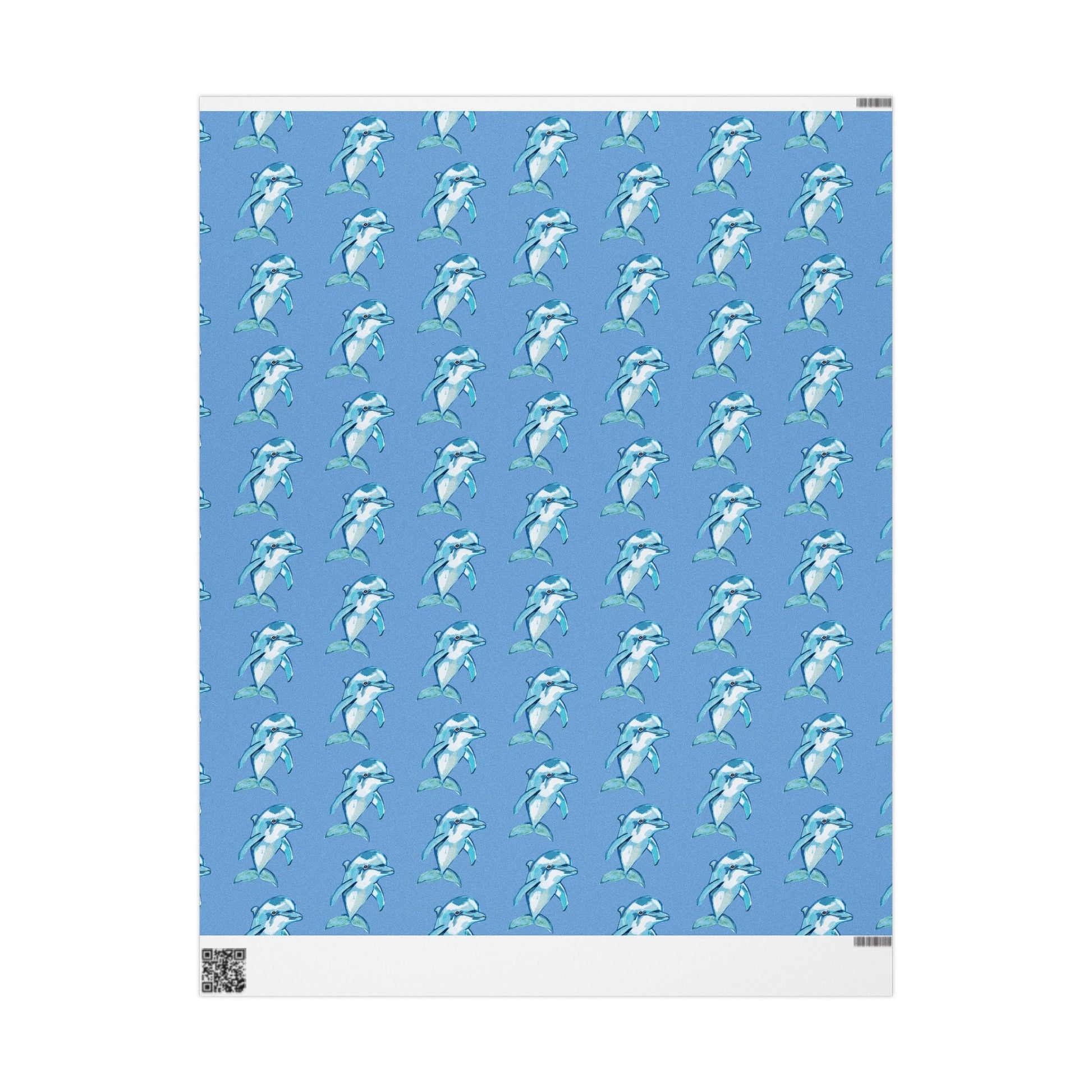 Blue Dolphin Wrapping Paper - Eco - Friendly - Blue Cava