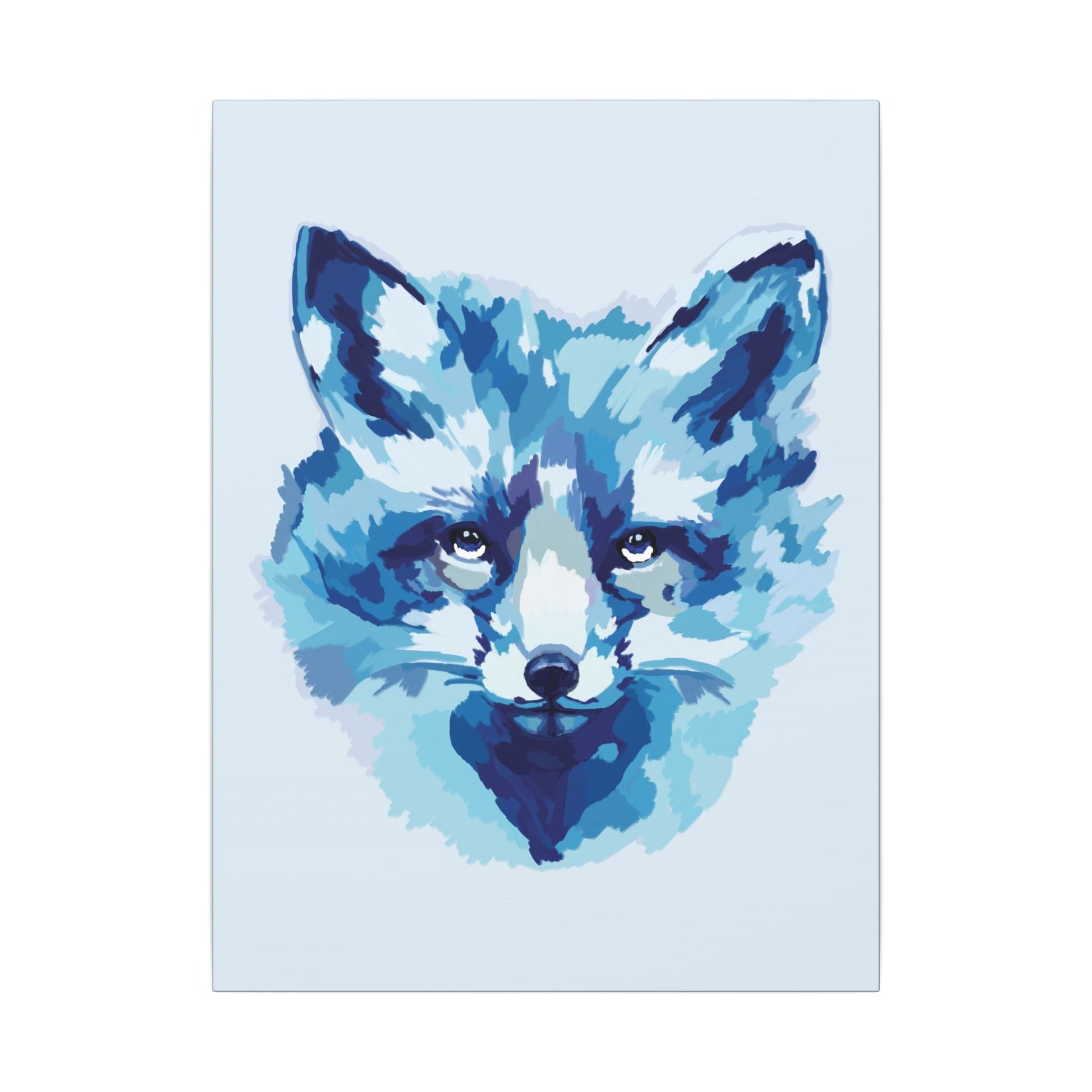 Blue Fox Portrait Canvas Wall Art - Blue Cava