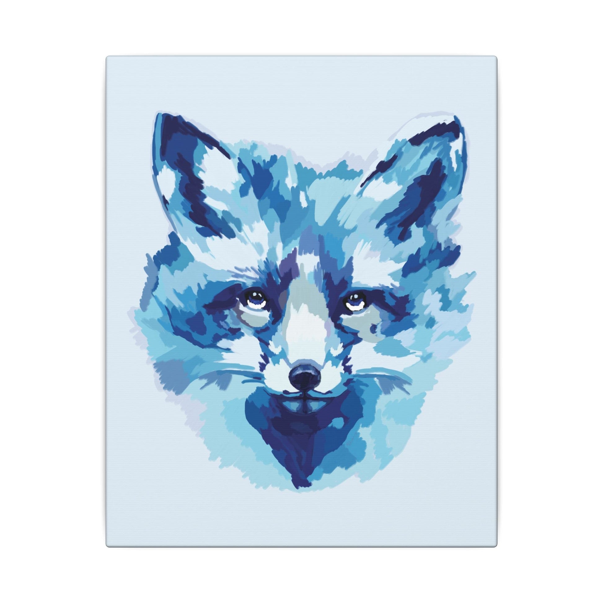 Blue Fox Portrait Canvas Wall Art - Blue Cava