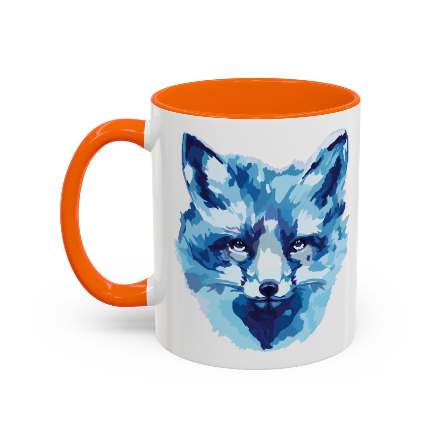 Blue Fox Two - Tone Ceramic Mugs - 11 oz & 15 oz - Blue Cava