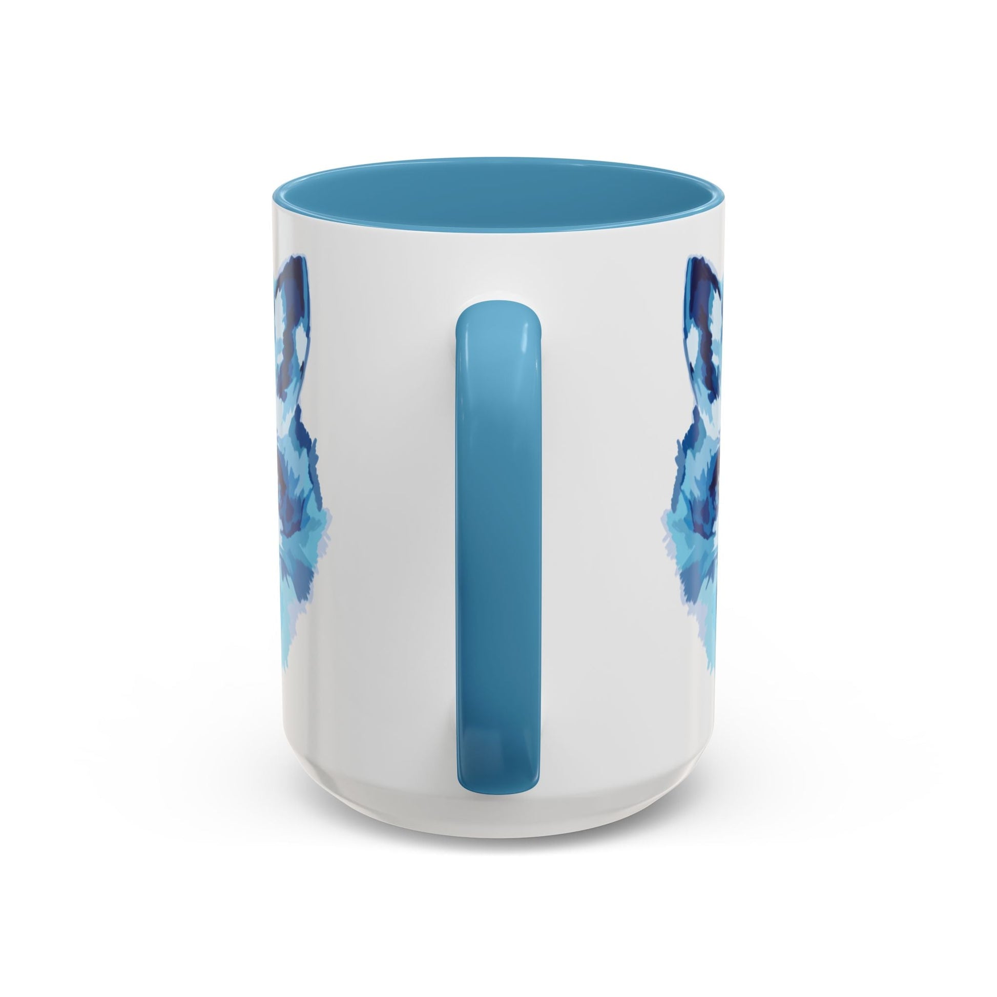 Blue Fox Two - Tone Ceramic Mugs - 11 oz & 15 oz - Blue Cava