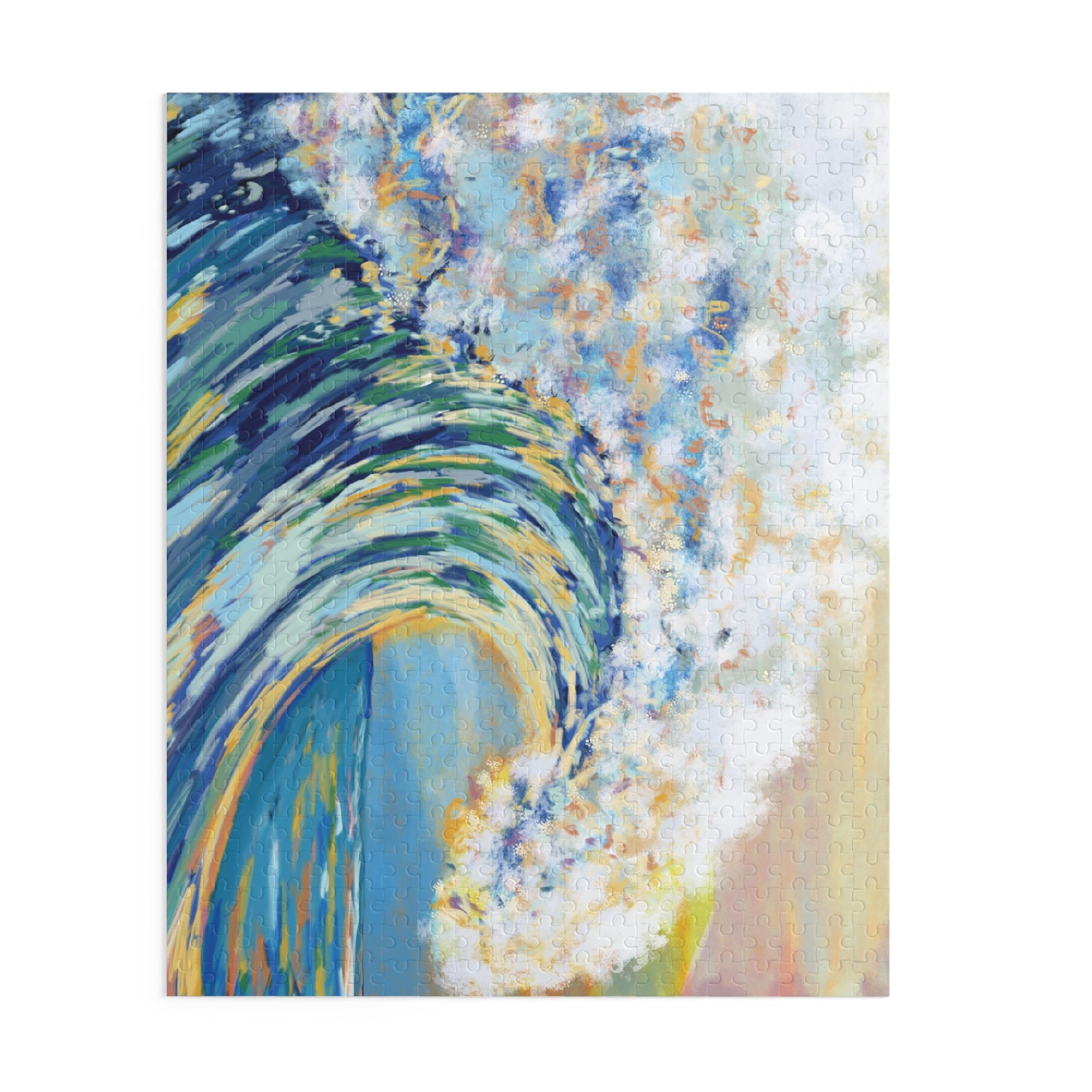 Blue Ocean Wave Jigsaw Puzzles - Blue Cava