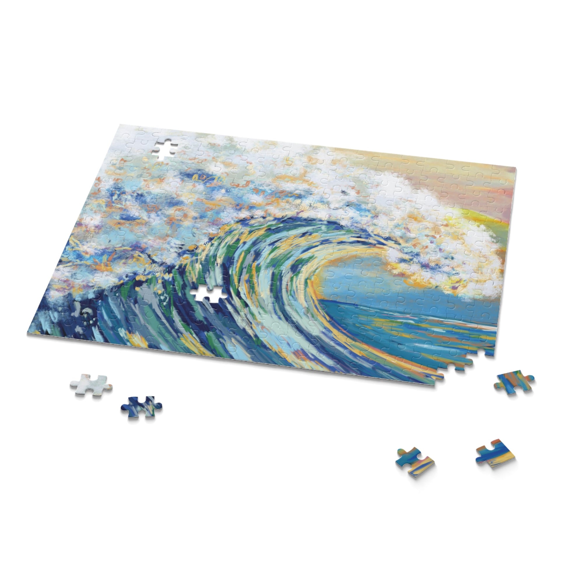 Blue Ocean Wave Jigsaw Puzzles - Blue Cava