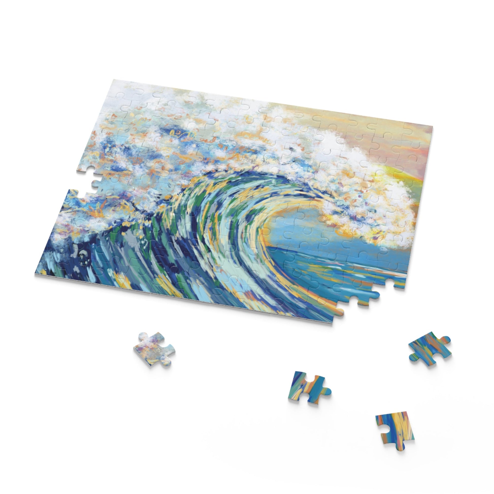 Blue Ocean Wave Jigsaw Puzzles - Blue Cava