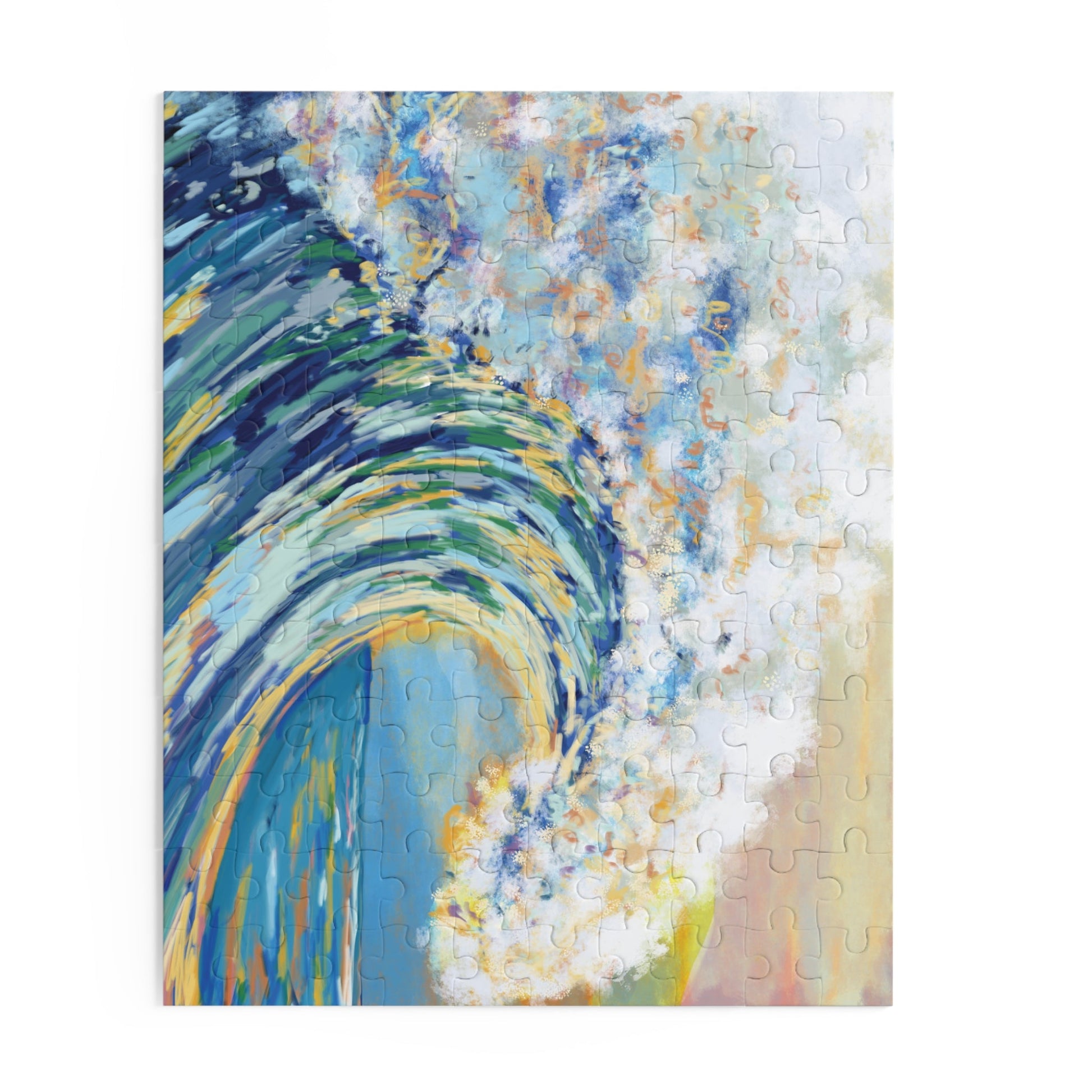 Blue Ocean Wave Jigsaw Puzzles - Blue Cava