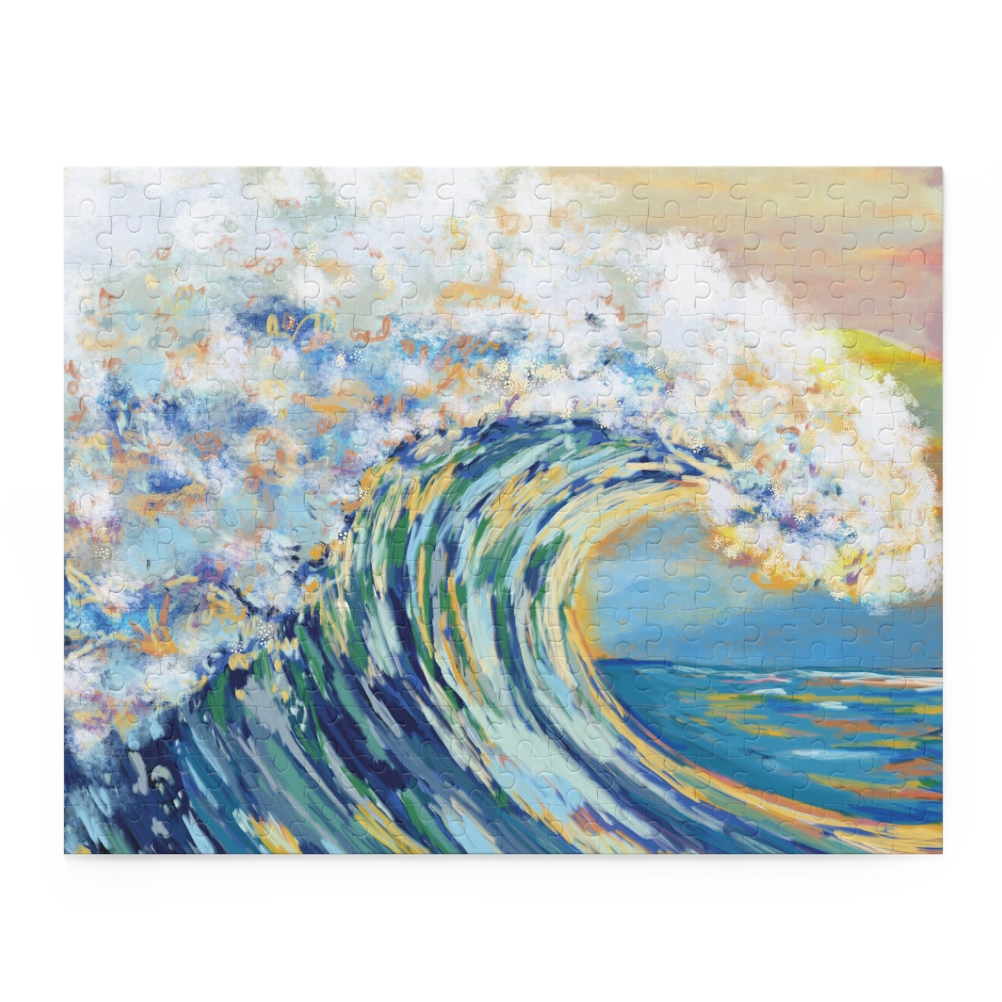 Blue Ocean Wave Jigsaw Puzzles - Blue Cava