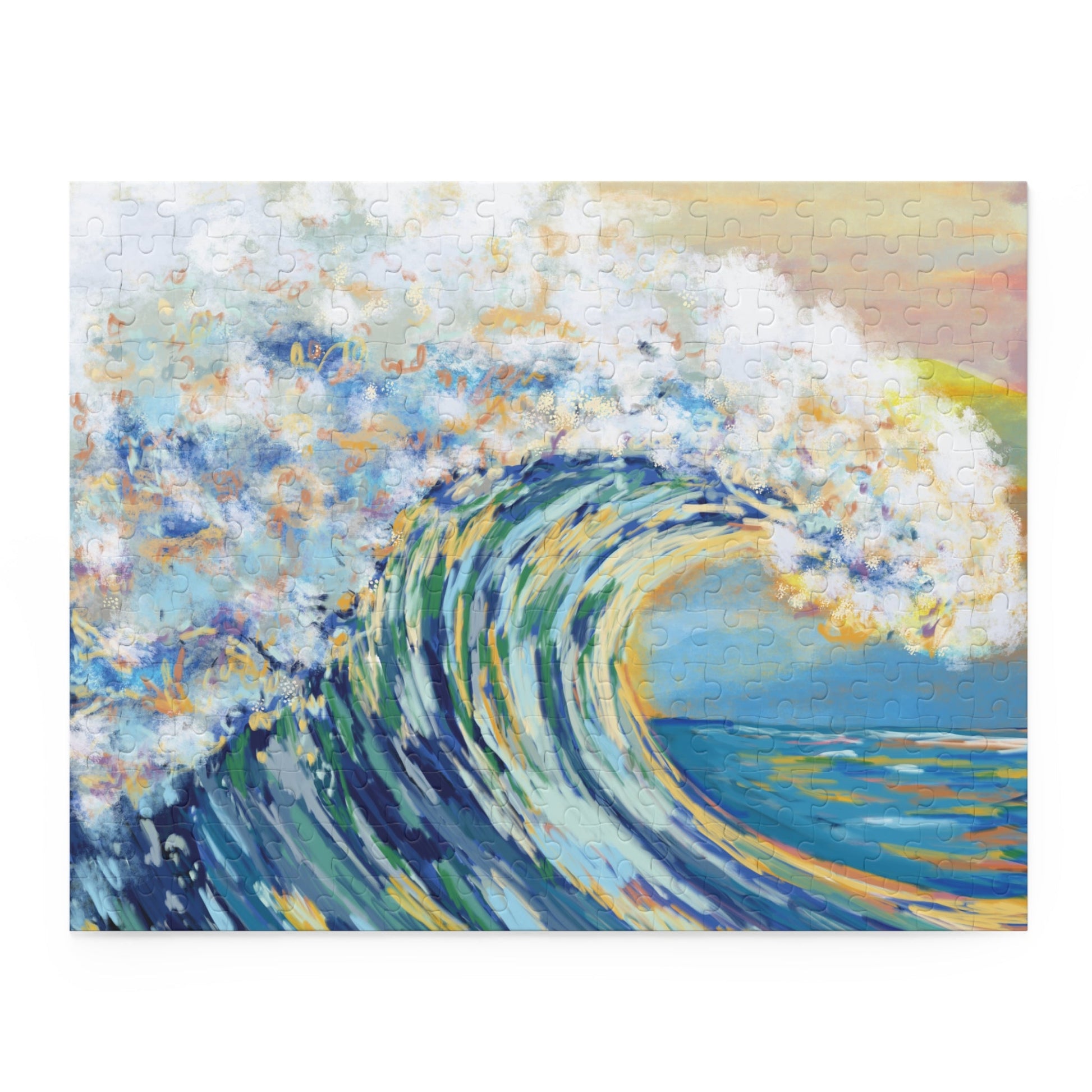 Blue Ocean Wave Jigsaw Puzzles - Blue Cava