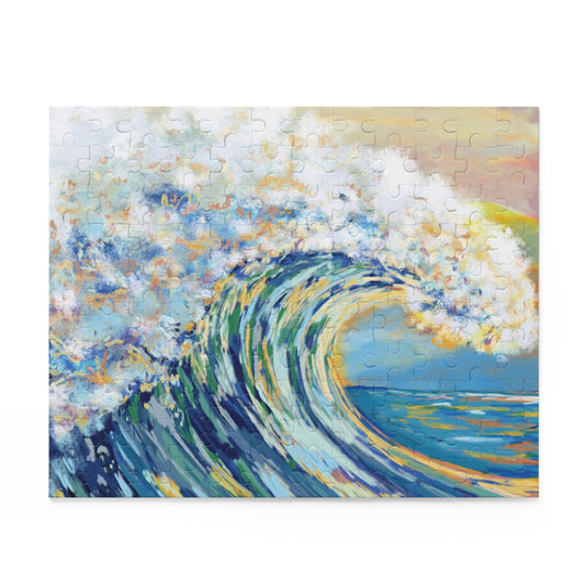 Blue Ocean Wave Jigsaw Puzzles - Blue Cava