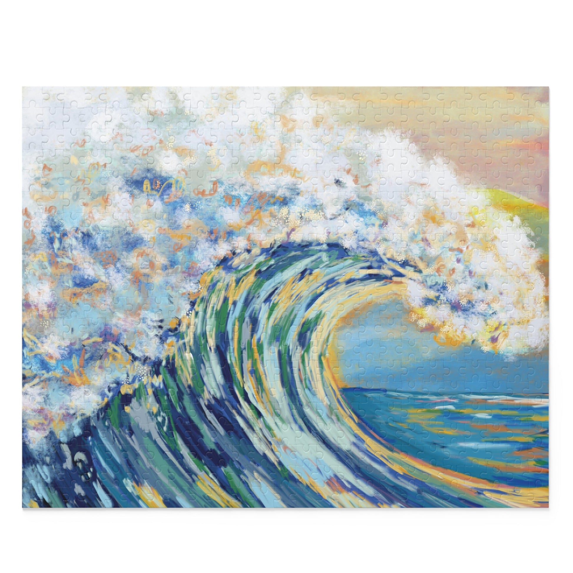 Blue Ocean Wave Jigsaw Puzzles - Blue Cava