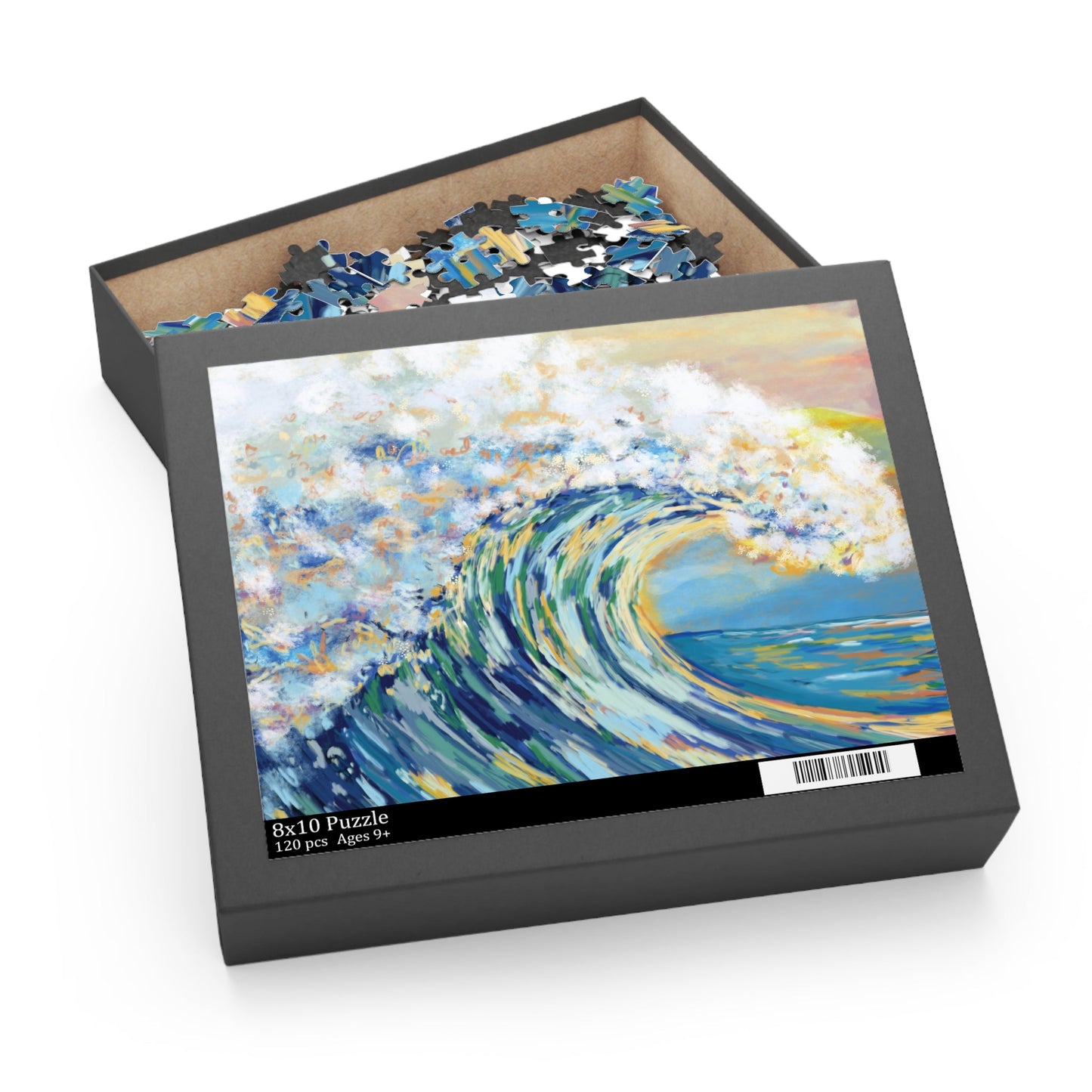Blue Ocean Wave Jigsaw Puzzles - Blue Cava