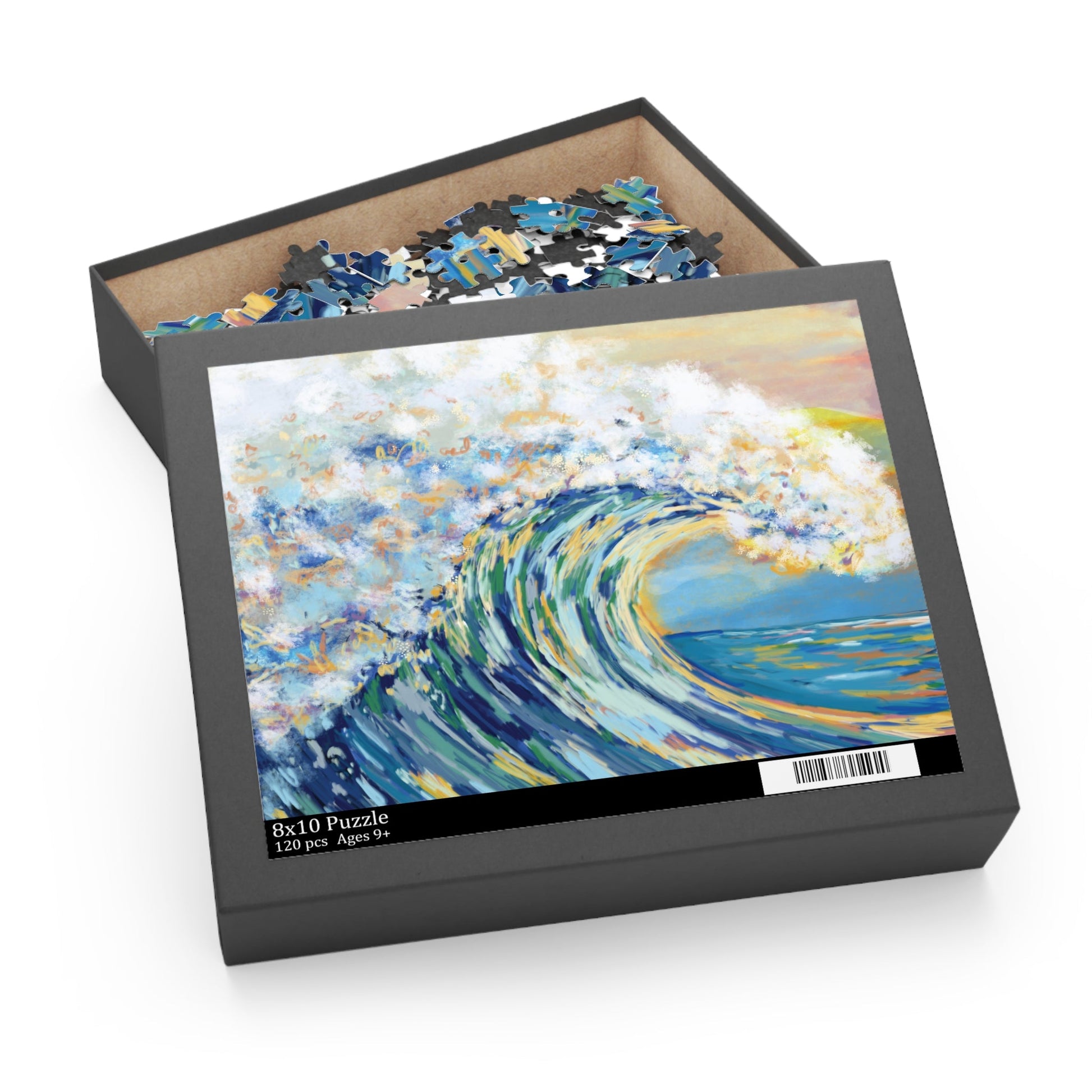 Blue Ocean Wave Jigsaw Puzzles - Blue Cava