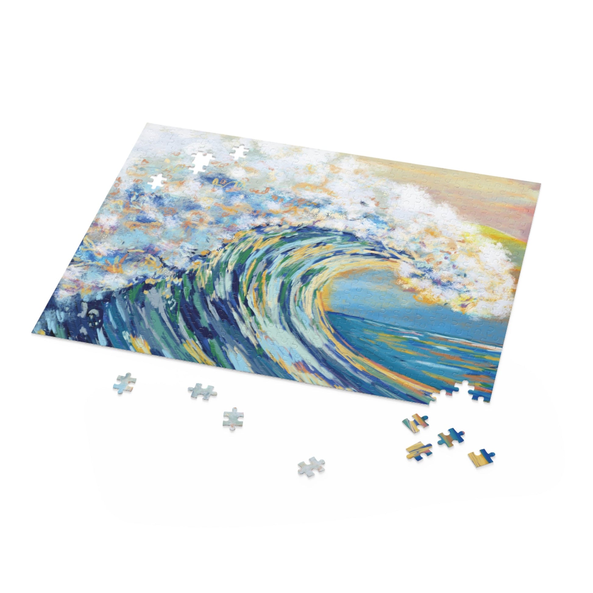 Blue Ocean Wave Jigsaw Puzzles - Blue Cava