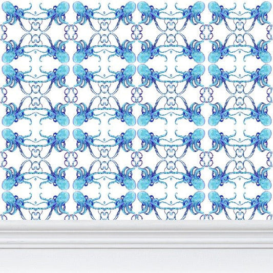 Blue Octopus Premium Wallpaper - Blue Cava