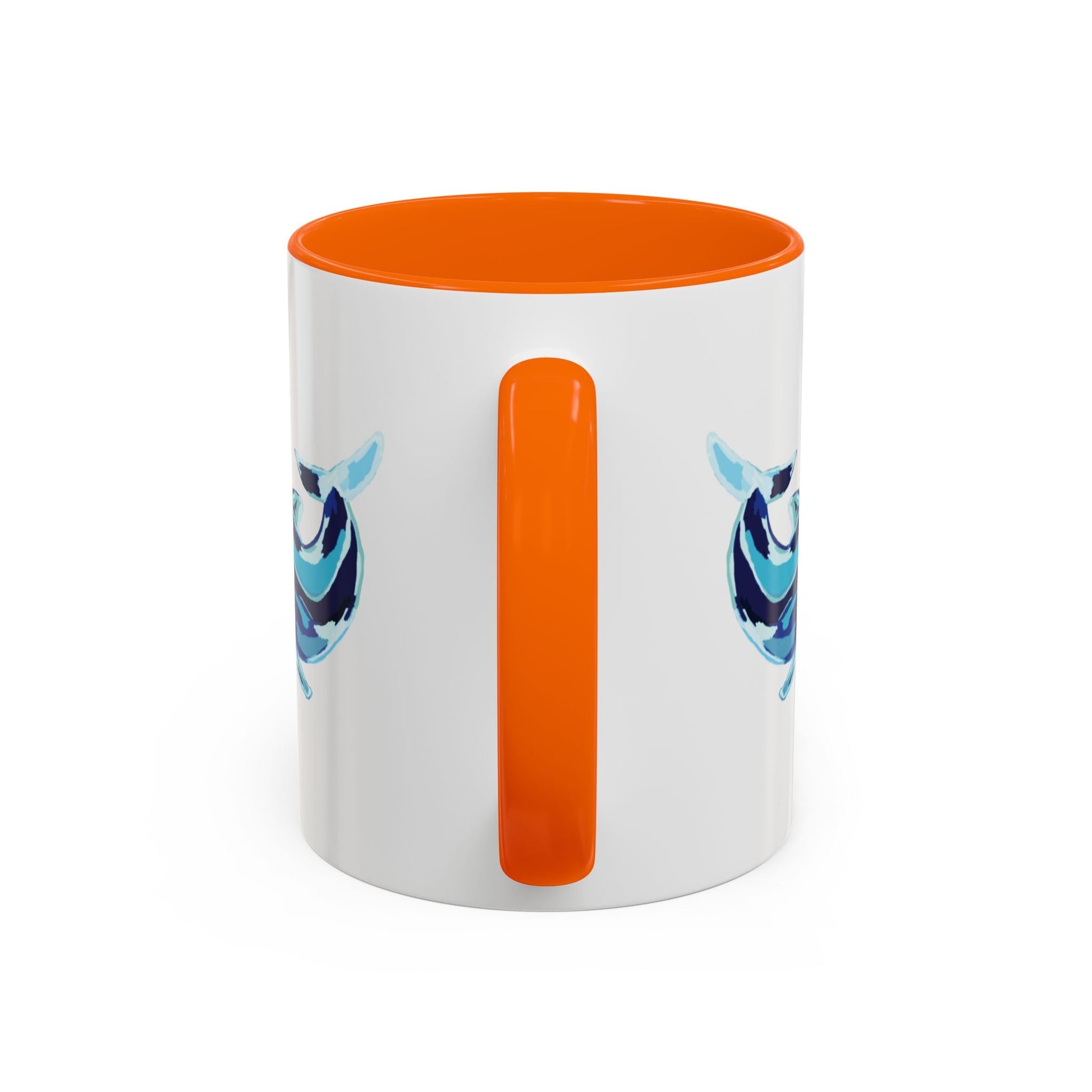 Blue Whale Ocean Life Two Tone Ceramic Coffee Mug - 11 oz & 15 oz - Blue Cava
