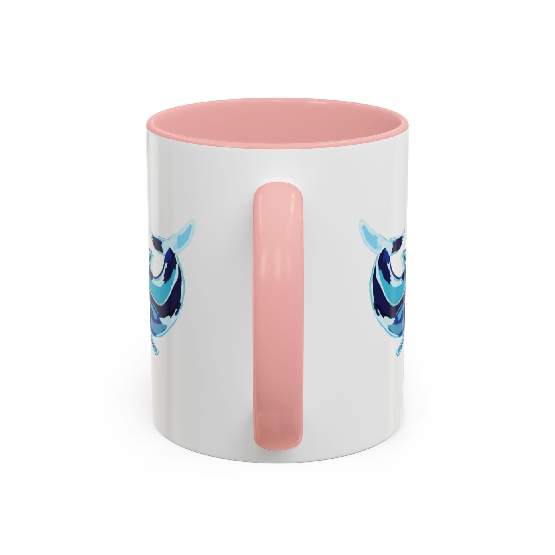 Blue Whale Ocean Life Two Tone Ceramic Coffee Mug - 11 oz & 15 oz - Blue Cava