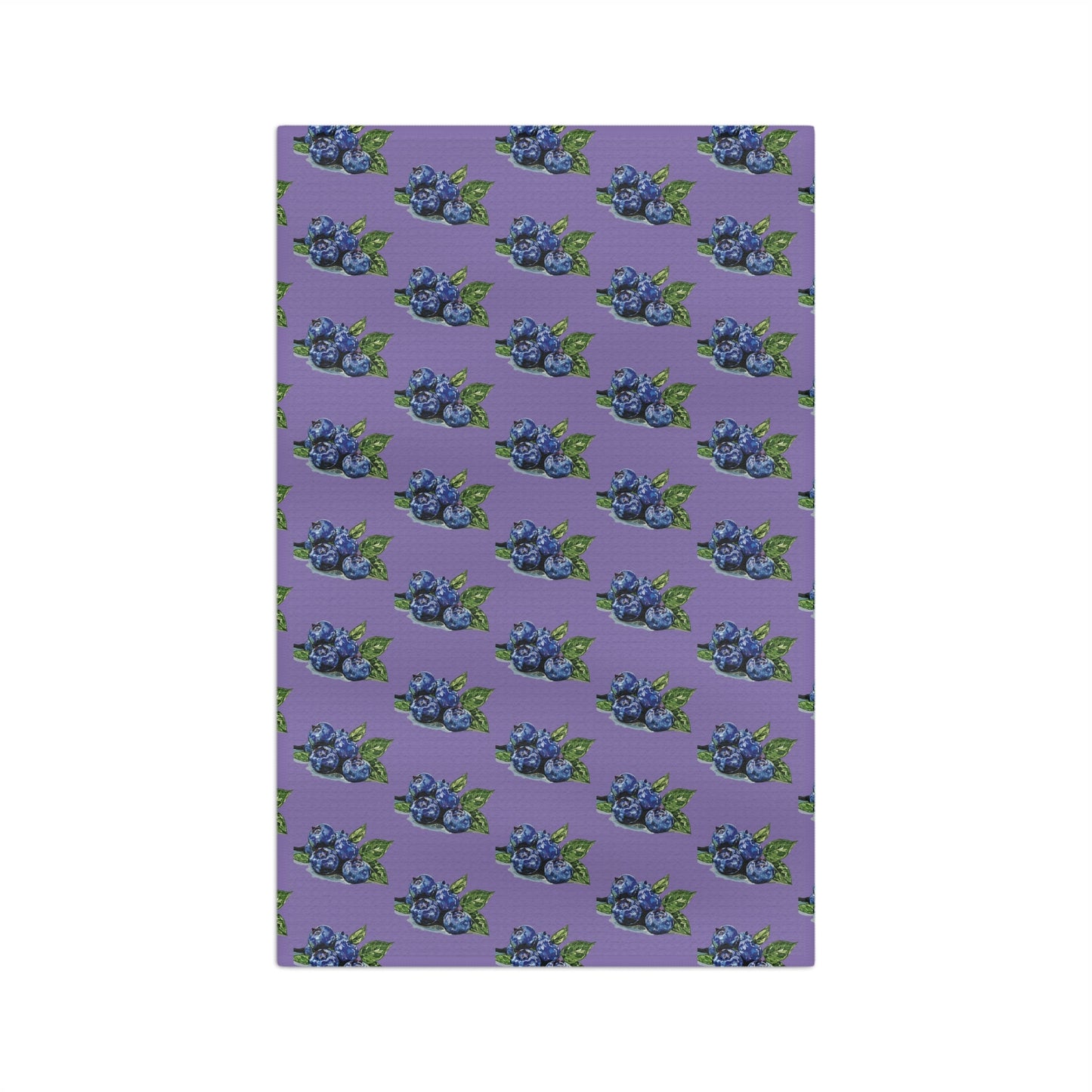 Blueberries Microfiber Waffle Towel - Blue Cava