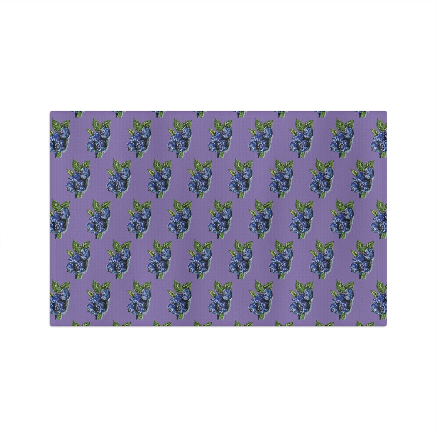Blueberries Microfiber Waffle Towel - Blue Cava