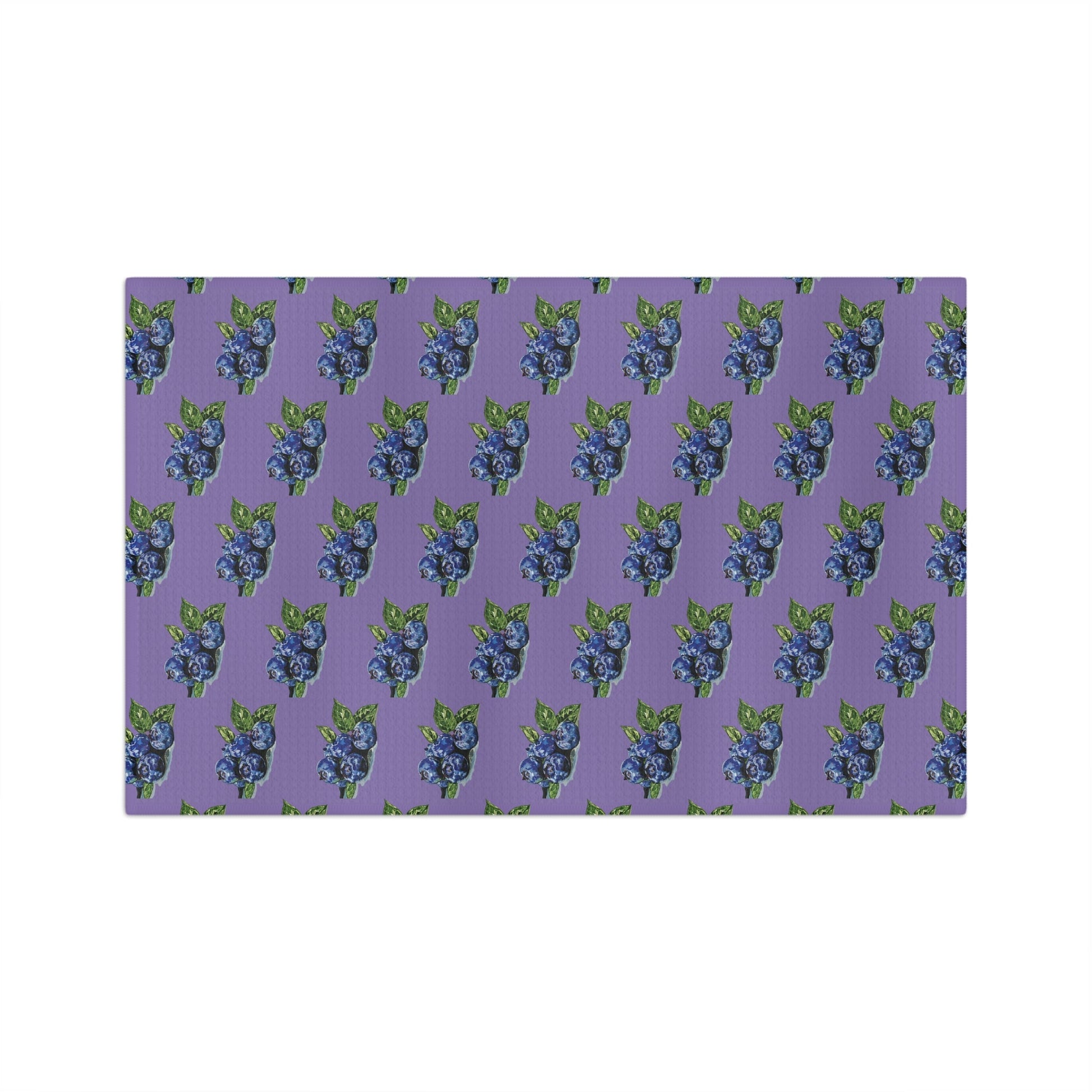 Blueberries Microfiber Waffle Towel - Blue Cava
