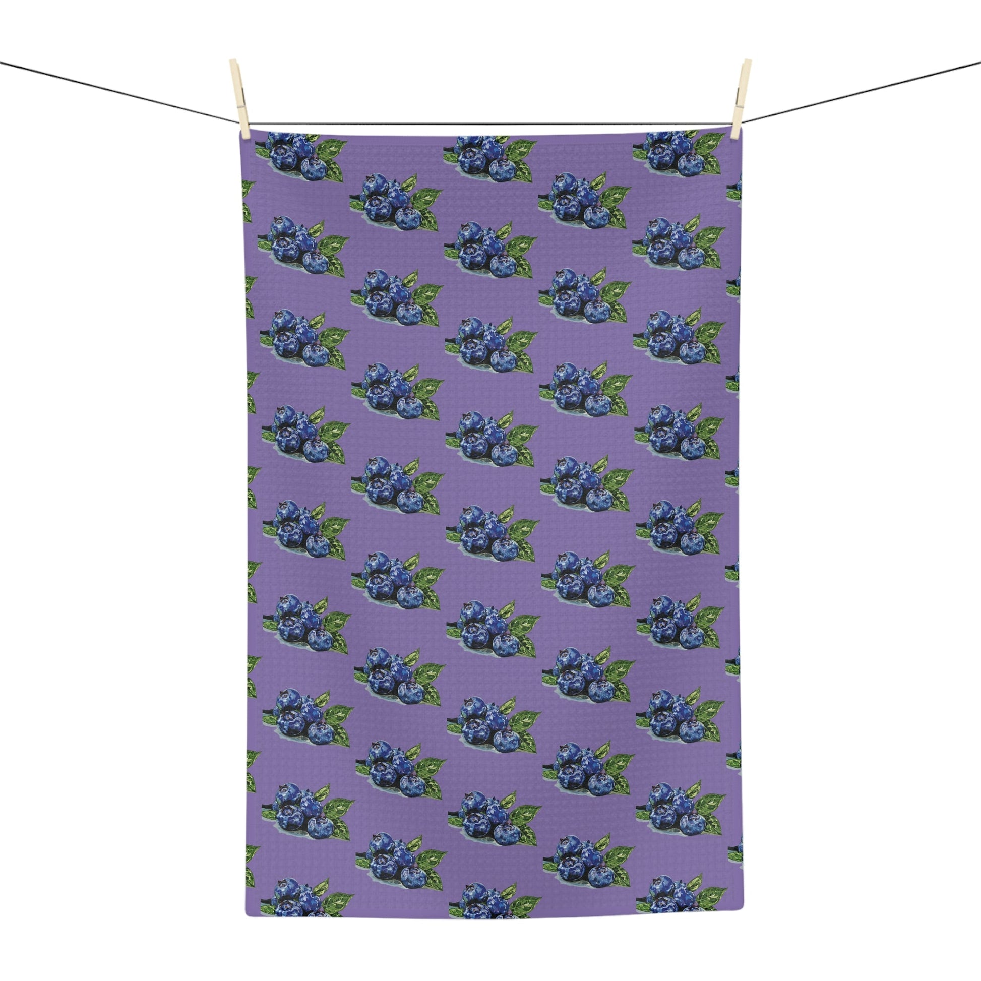 Blueberries Microfiber Waffle Towel - Blue Cava