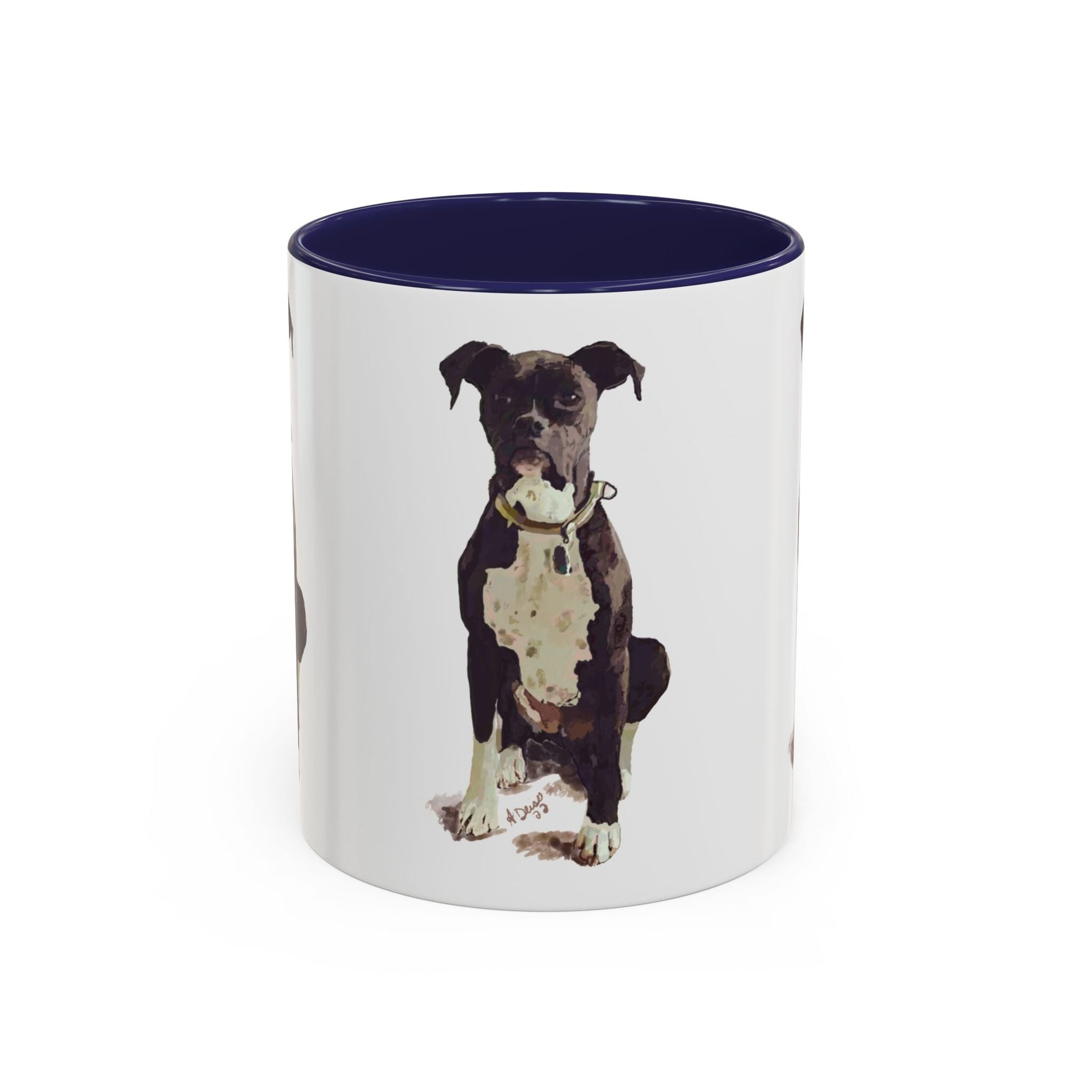 Boxer Dog Two Tone Coffee Mug (11oz & 15oz) - Blue Cava