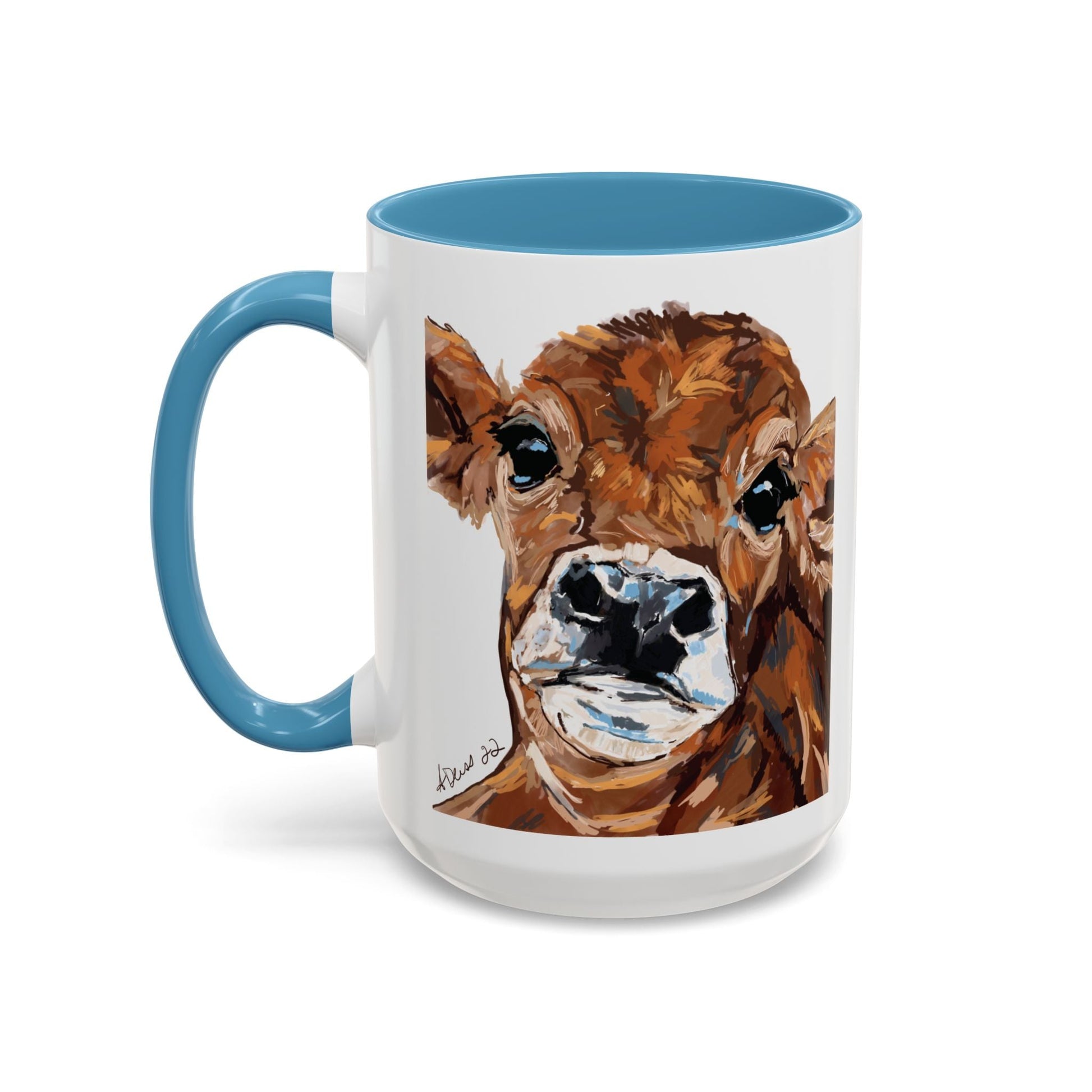 Brown Cow Two Tone Coffee Mug (11oz & 15oz) - Blue Cava