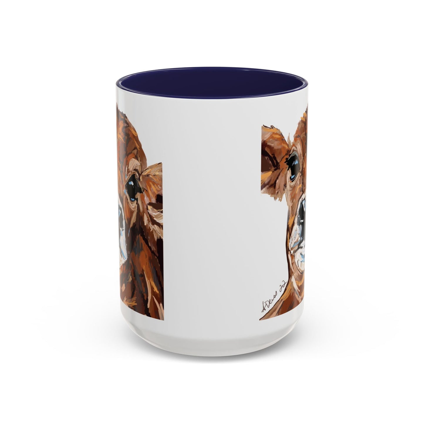 Brown Cow Two Tone Coffee Mug (11oz & 15oz) - Blue Cava
