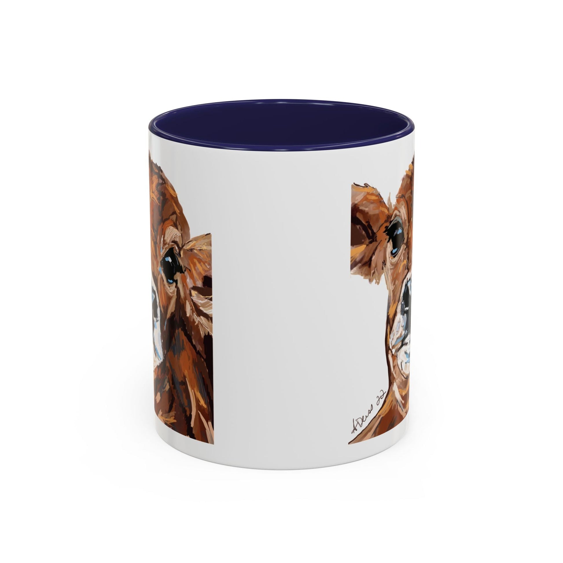 Brown Cow Two Tone Coffee Mug (11oz & 15oz) - Blue Cava