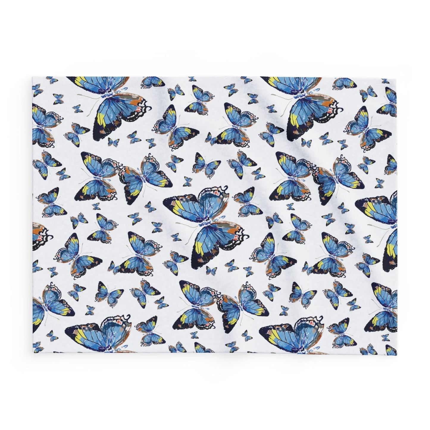 Butterfly Flutter Arctic Fleece Blankets - Blue Cava