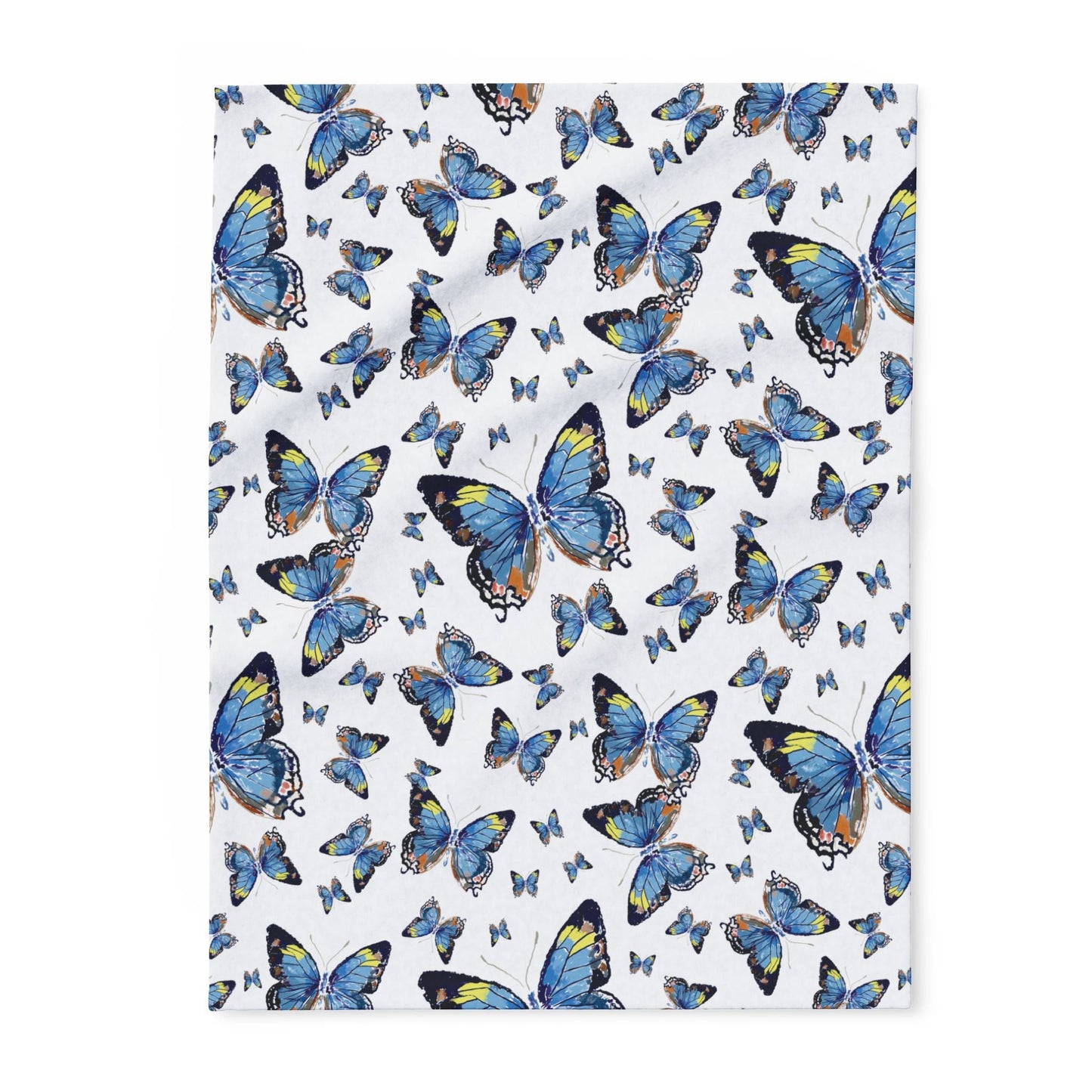 Butterfly Flutter Arctic Fleece Blankets - Blue Cava