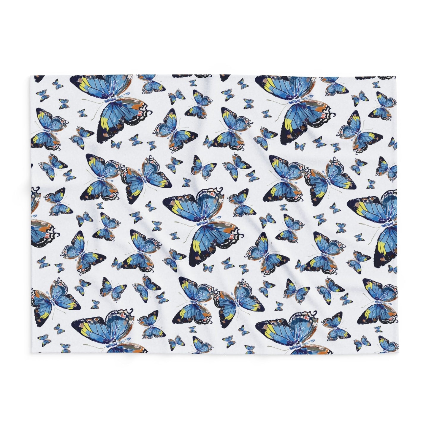 Butterfly Flutter Arctic Fleece Blankets - Blue Cava
