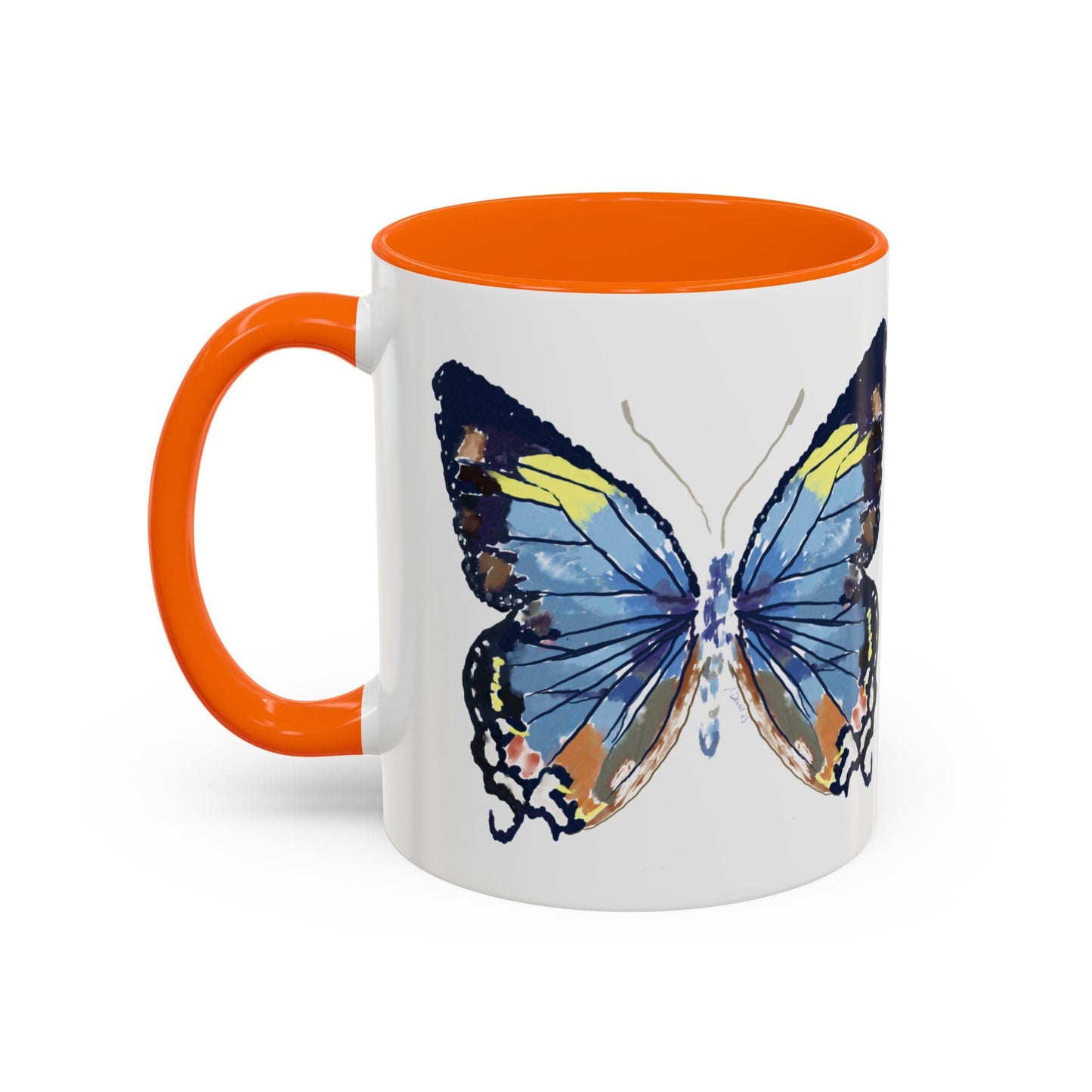 Butterfly Two Tone Ceramic Mug - 11oz & 15oz - Blue Cava