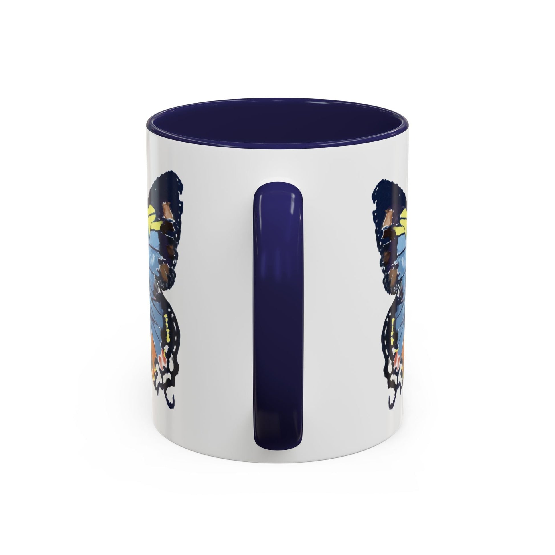 Butterfly Two Tone Ceramic Mug - 11oz & 15oz - Blue Cava