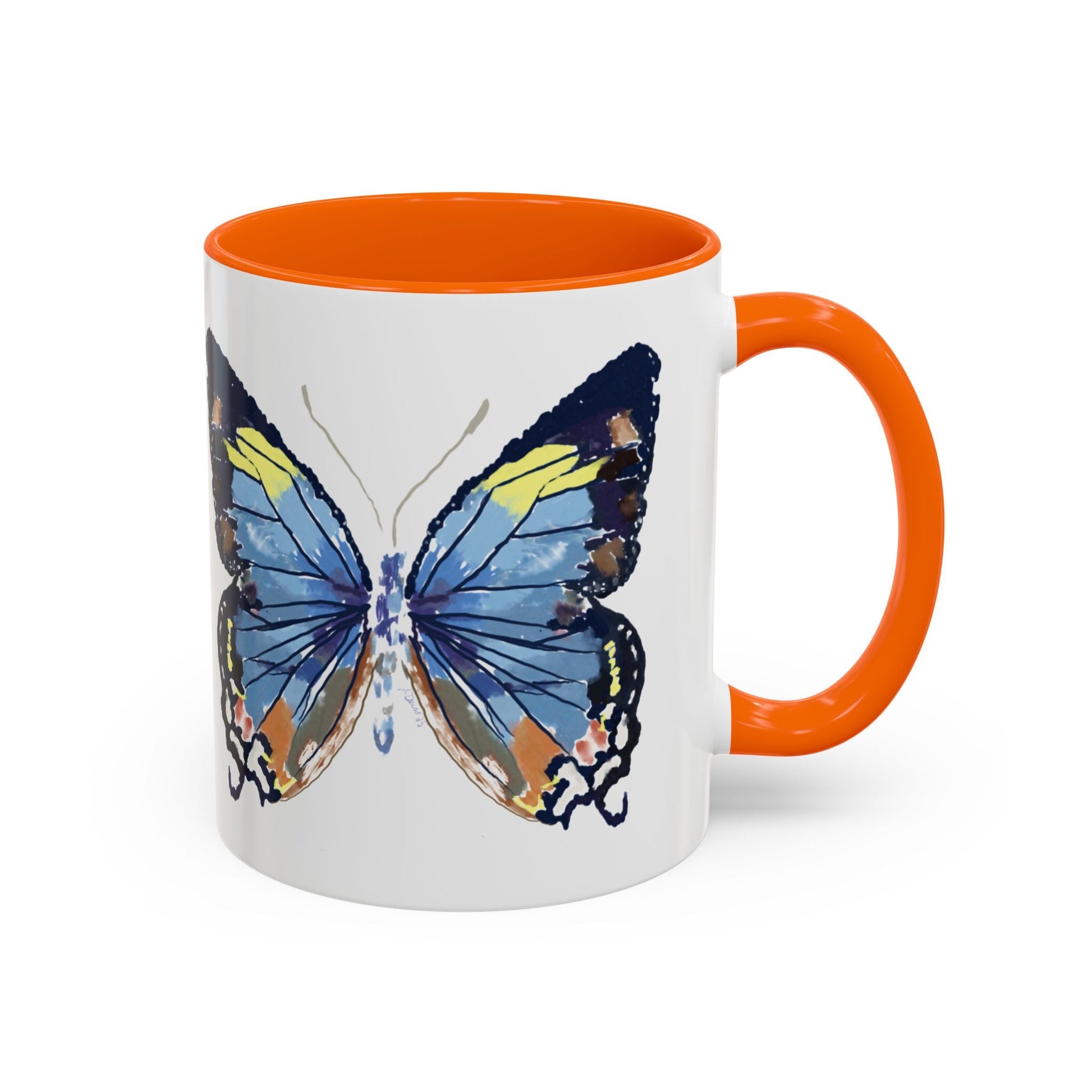Butterfly Two Tone Ceramic Mug - 11oz & 15oz - Blue Cava