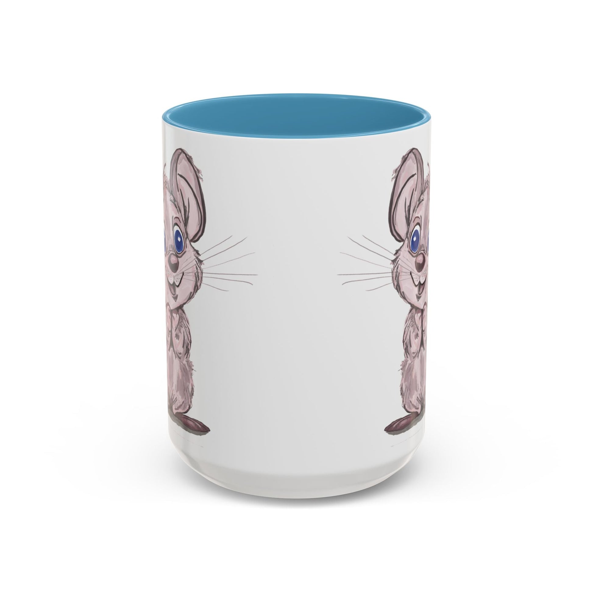 Cartoon Mouse Accent Coffee Mug - 11 oz & 15 oz - Blue Cava