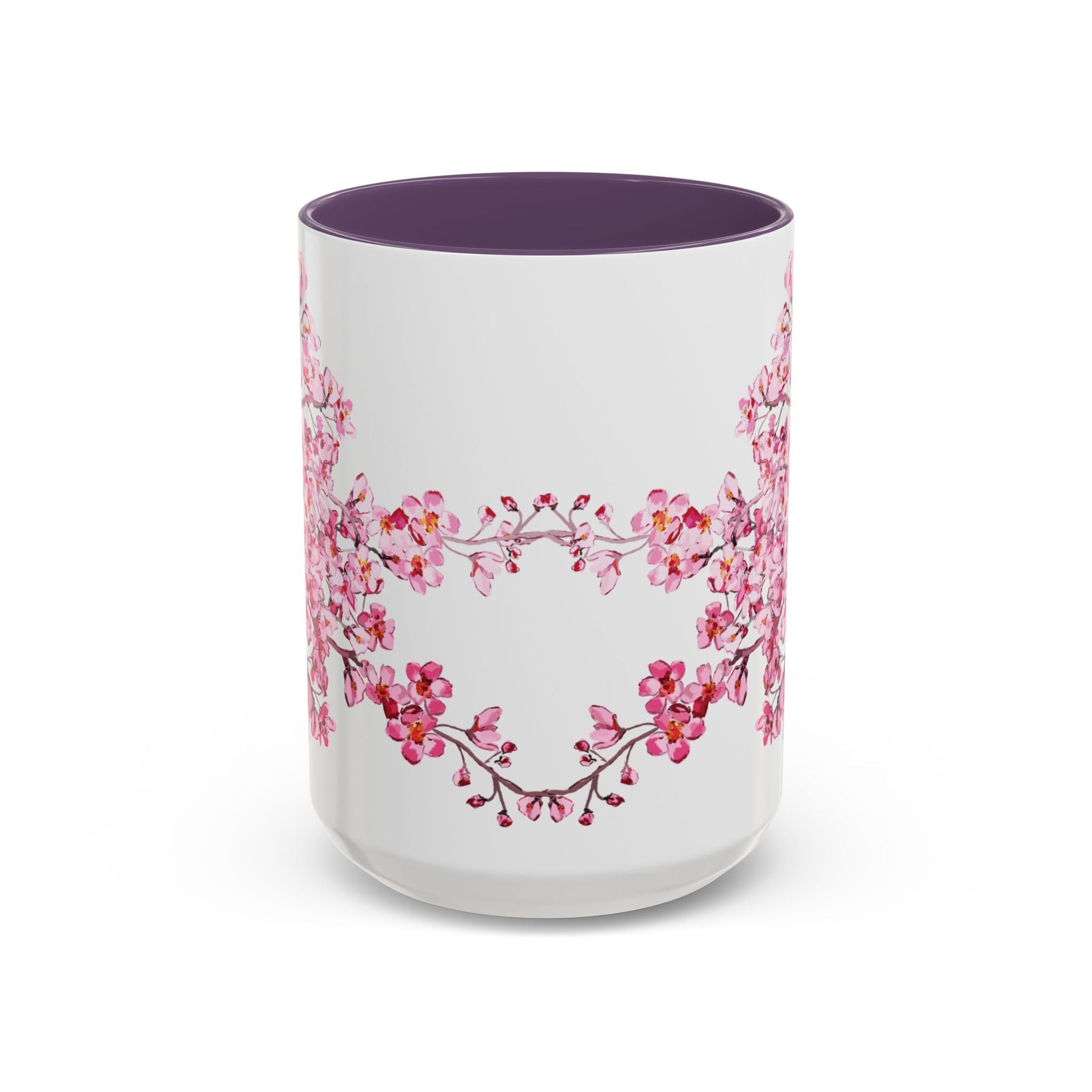 Cherry Blossom Two Tone Ceramic Mug - 11 oz & 15 oz - Blue Cava