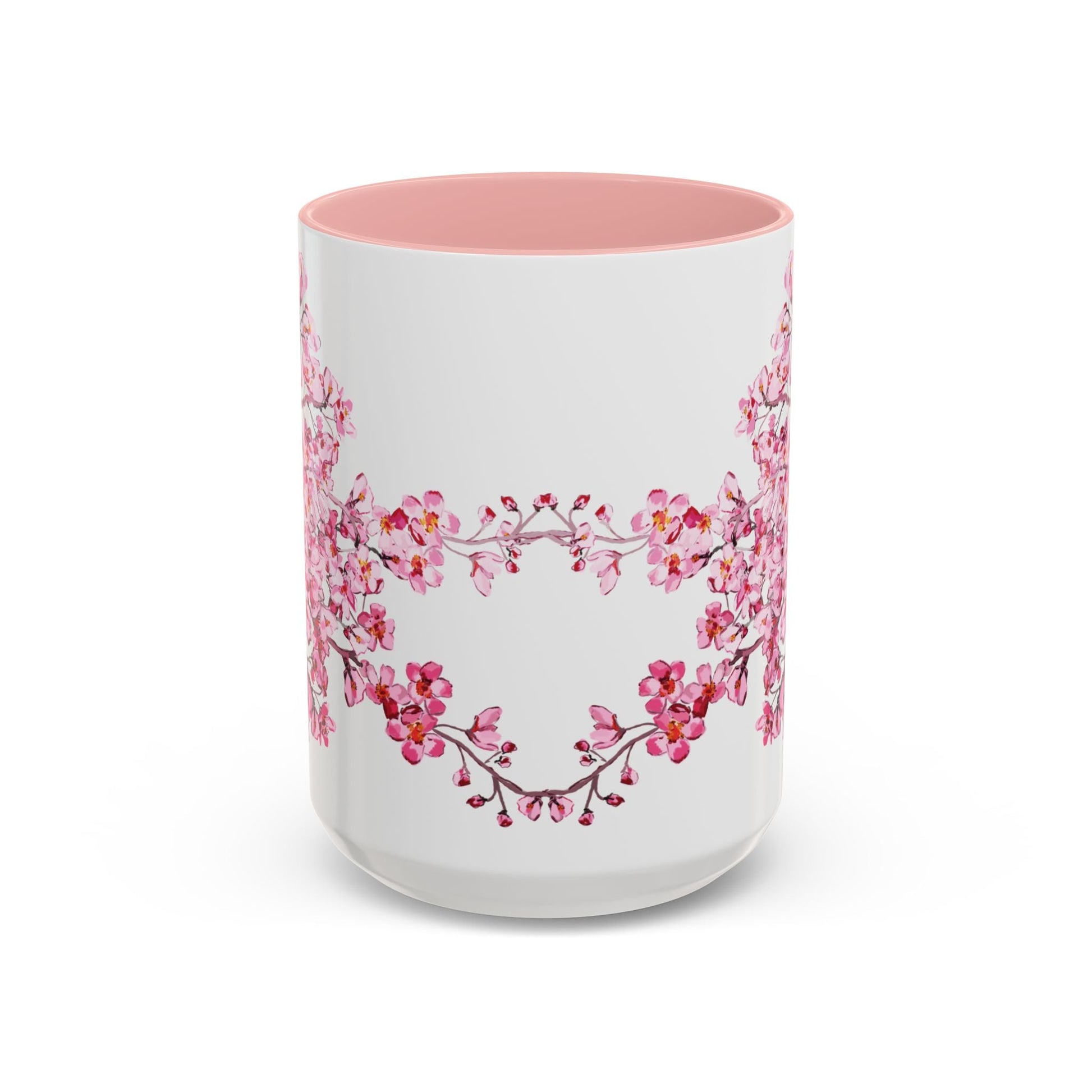 Cherry Blossom Two Tone Ceramic Mug - 11 oz & 15 oz - Blue Cava