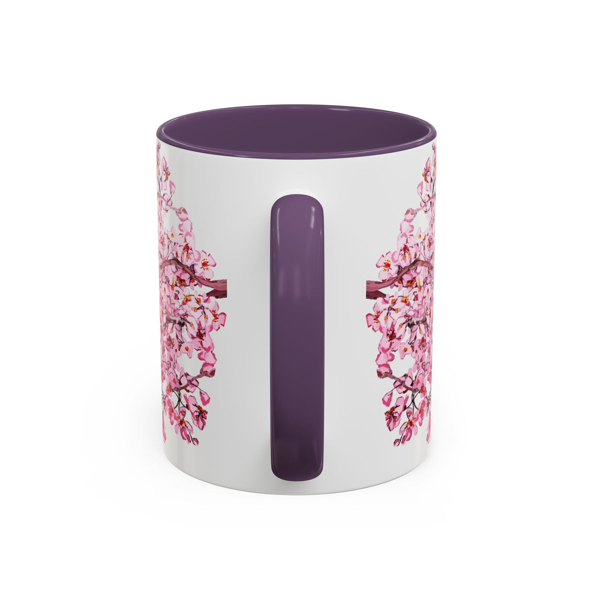 Cherry Blossom Two Tone Ceramic Mug - 11 oz & 15 oz - Blue Cava