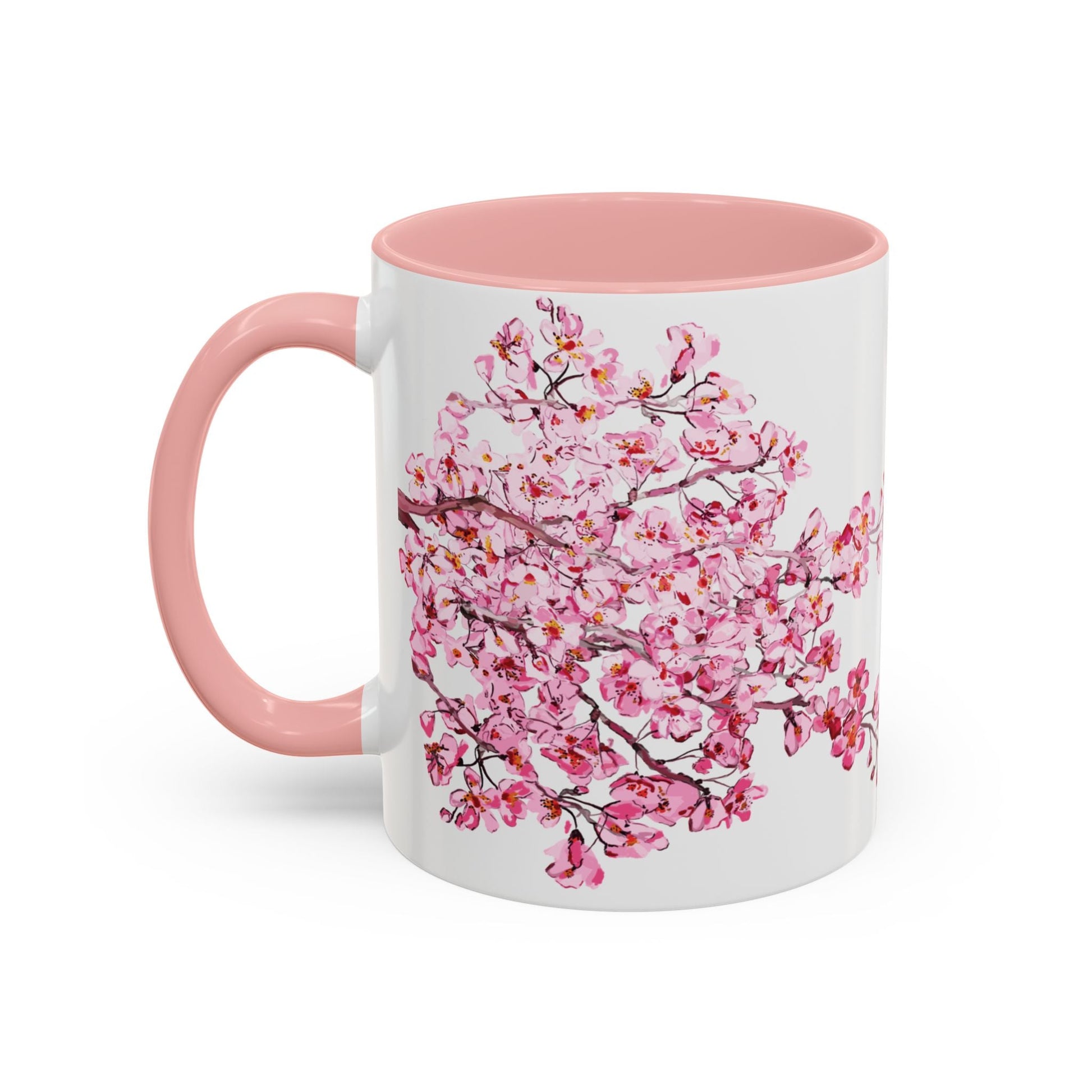 Cherry Blossom Two Tone Ceramic Mug - 11 oz & 15 oz - Blue Cava