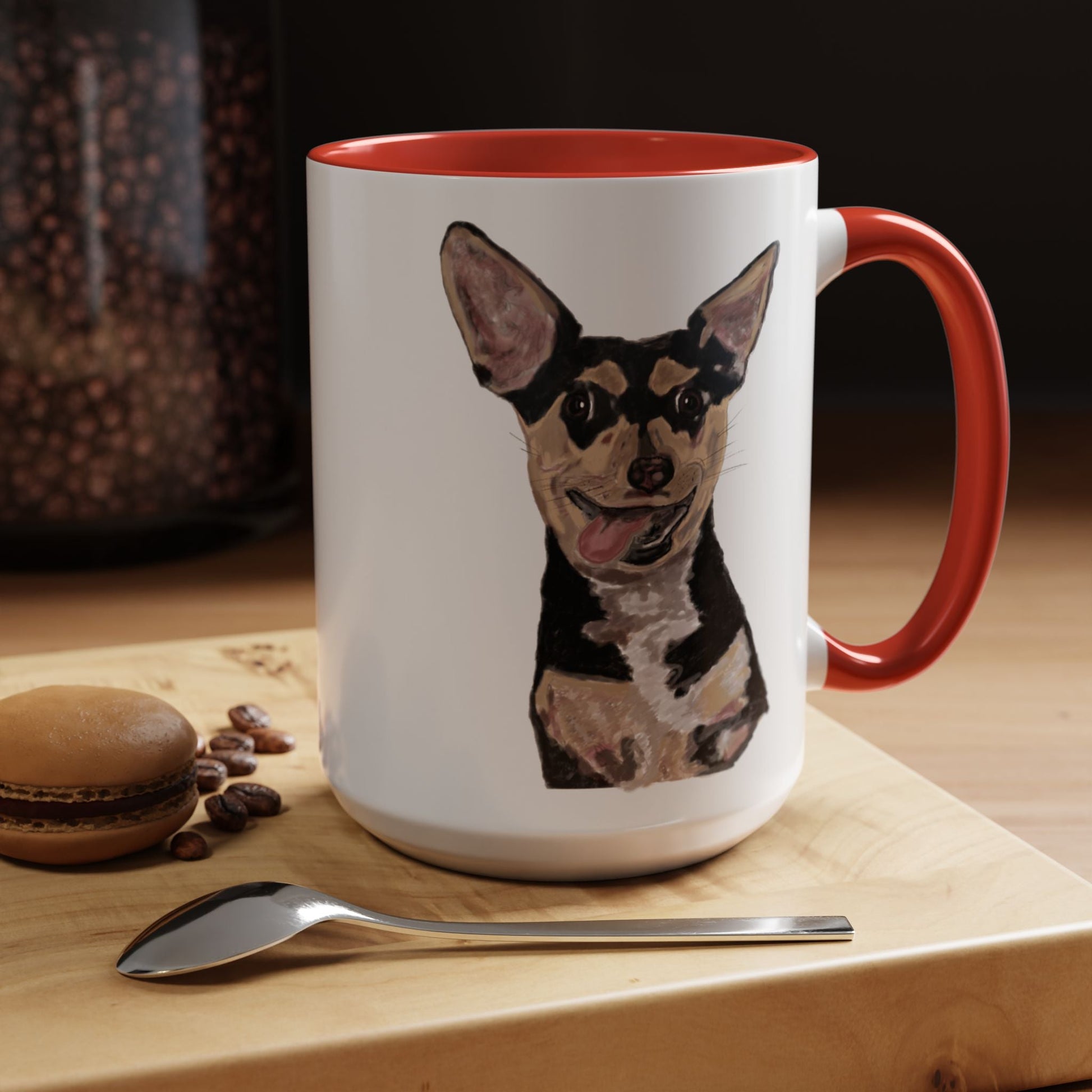 Chihuahua Two Tone Ceramic Mugs - Blue Cava