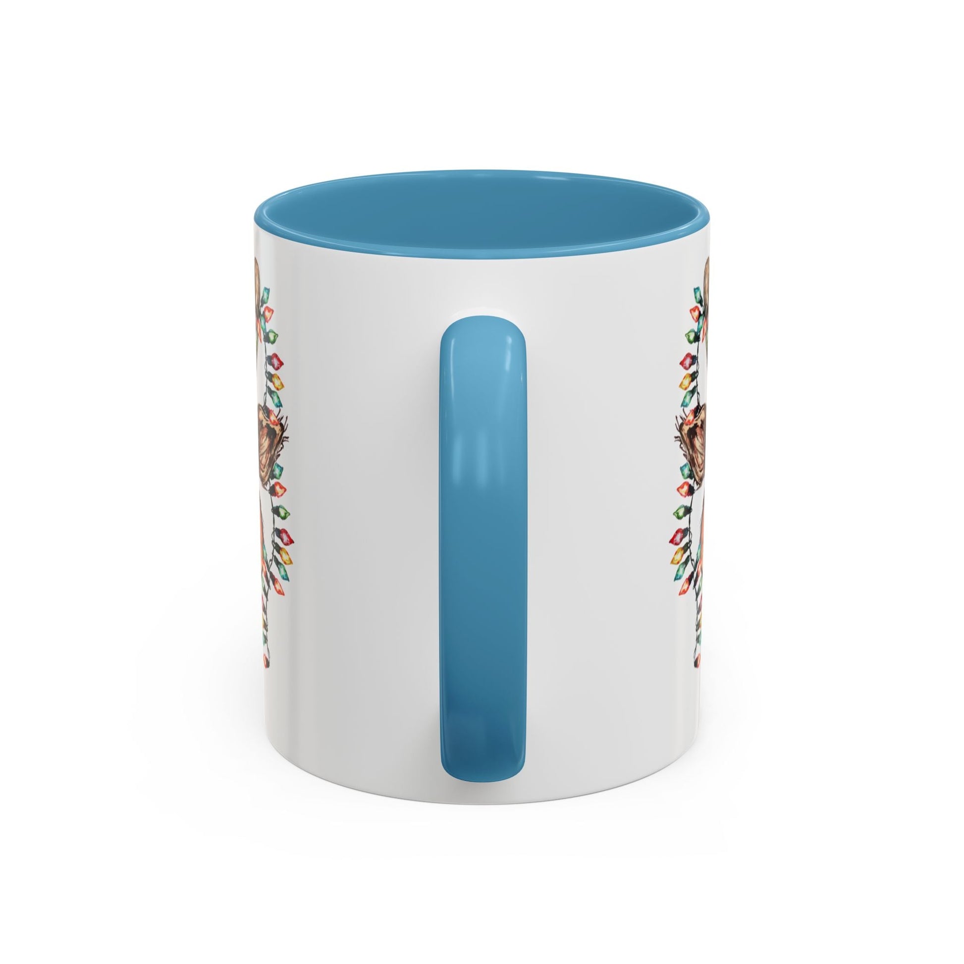 Christmas Reindeer Two Tone Ceramic Mug 11oz & 15oz - Blue Cava