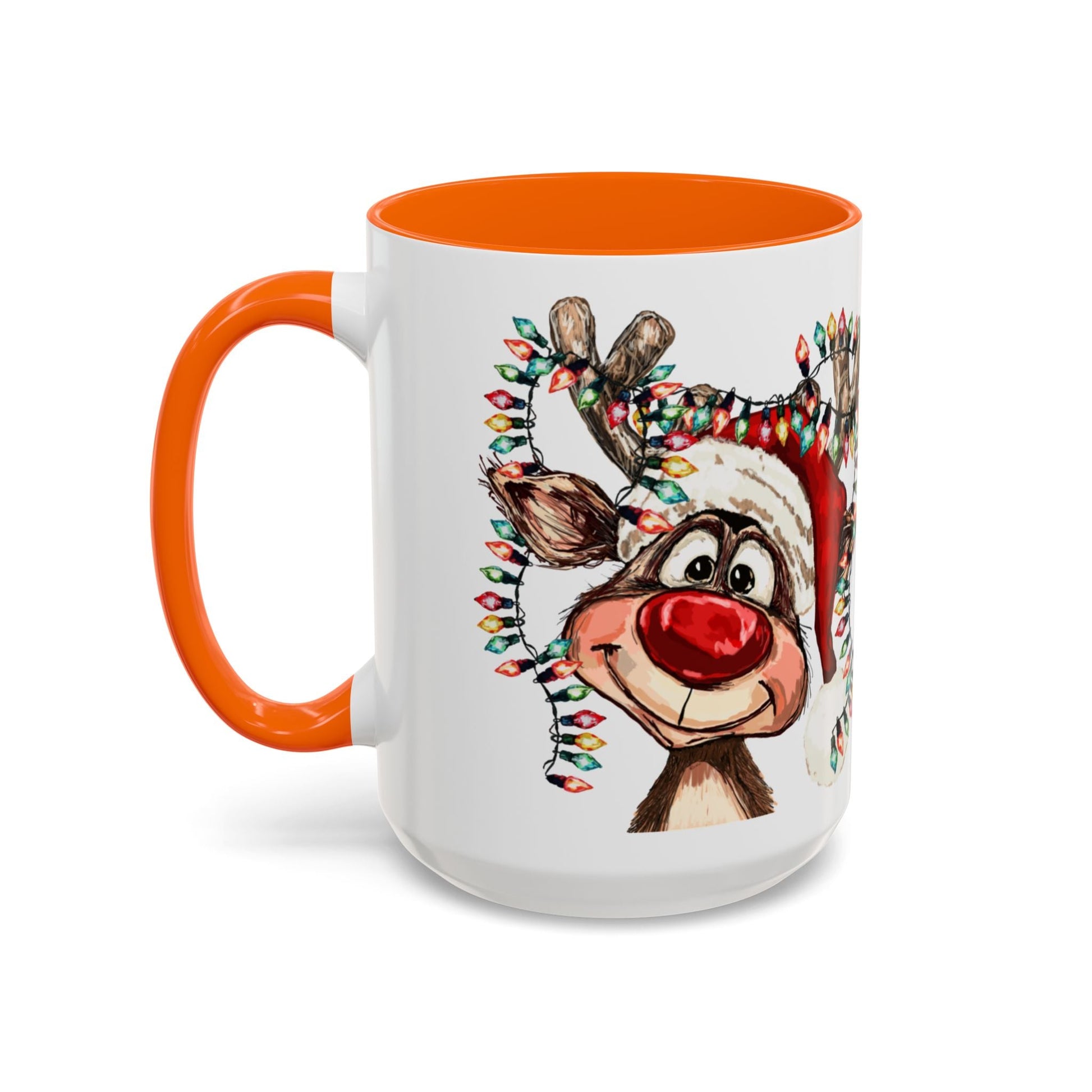 Christmas Reindeer Two Tone Ceramic Mug 11oz & 15oz - Blue Cava