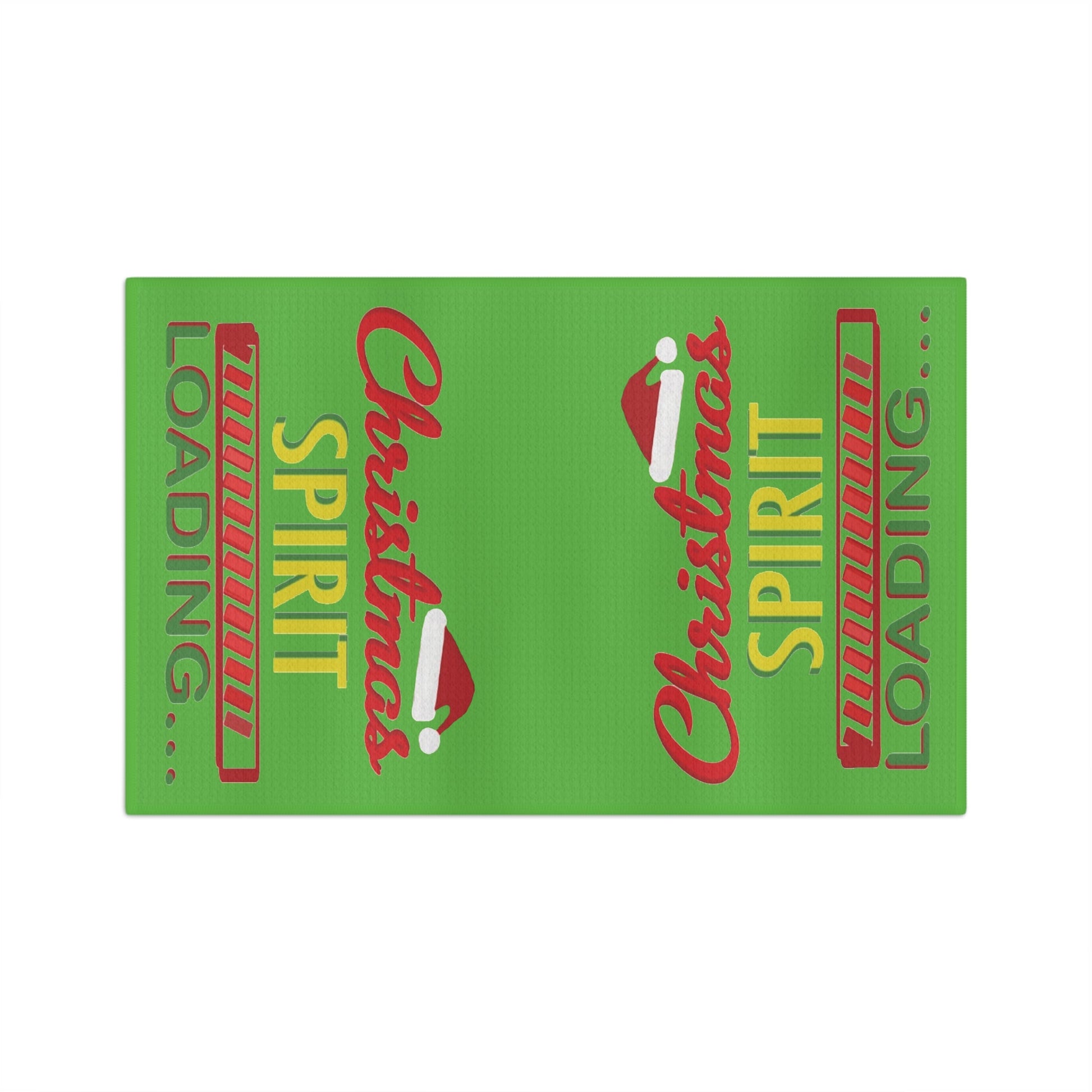 Christmas Spirit Loading Microfiber Waffle Towel - Blue Cava